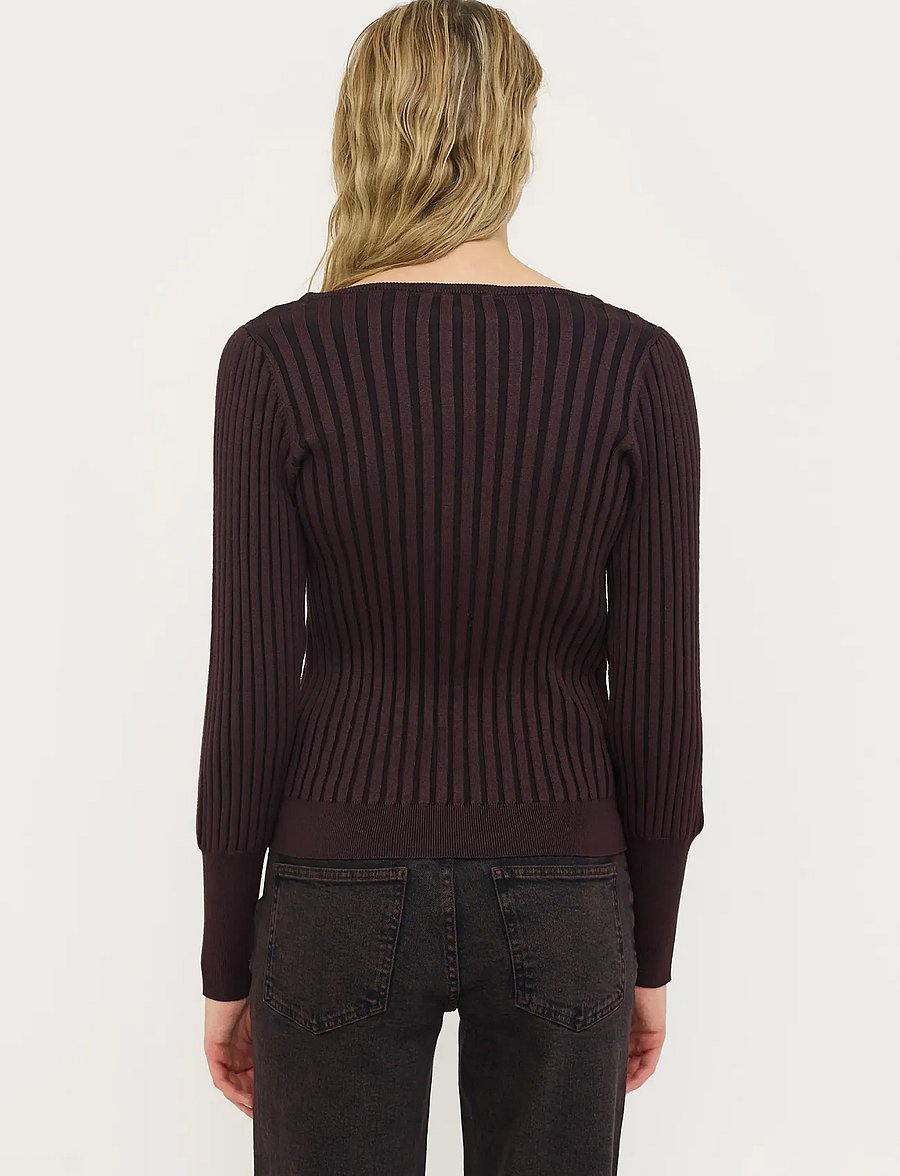 Soft Rebels - SRJill Knit - striktrøjer - chocolate plum - 3