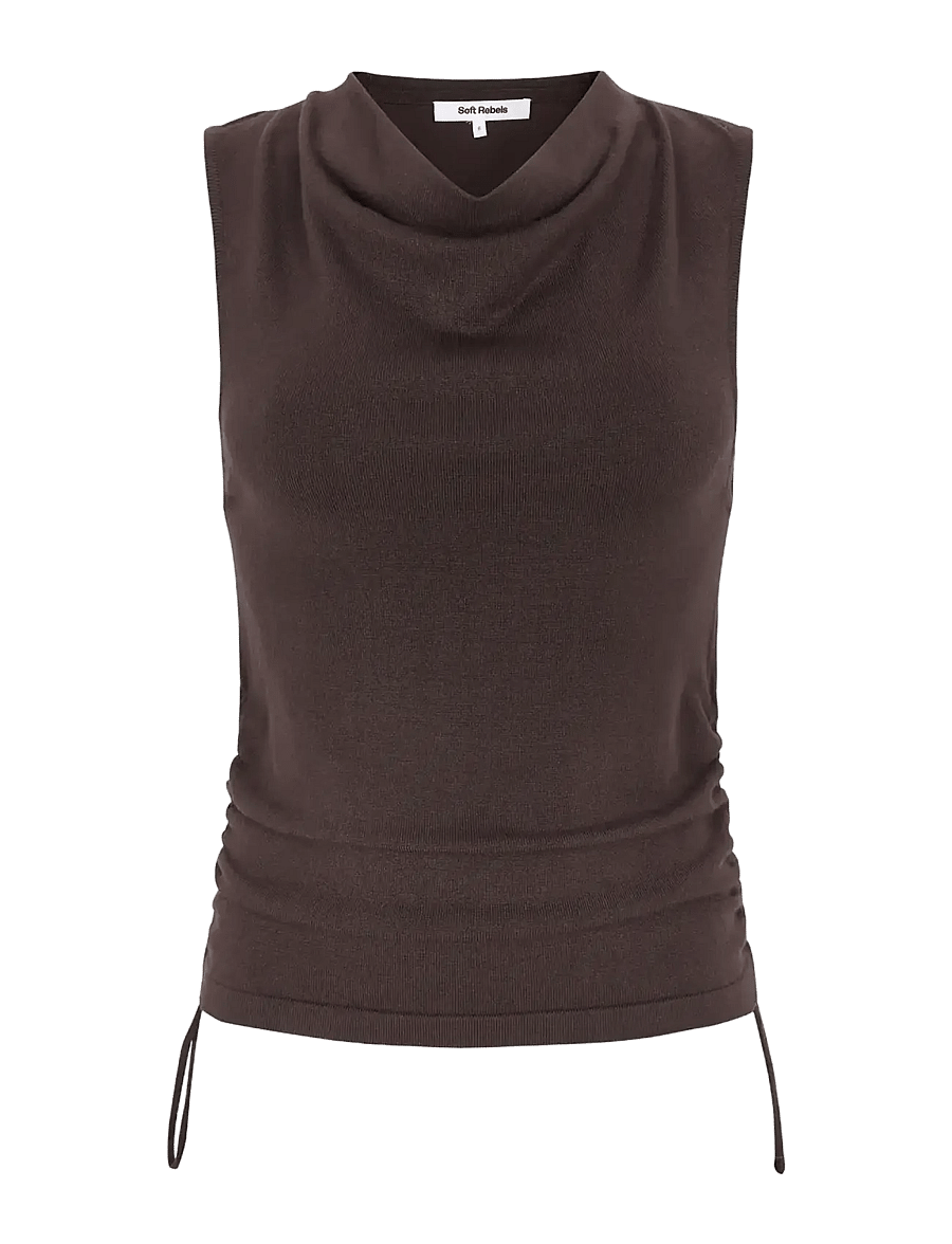 Soft Rebels - SRJill SL Knit - tanktops - chocolate plum - 1
