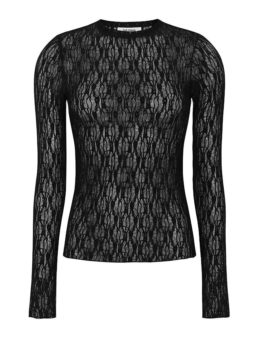 Soft Rebels - SROlena LS Top - långärmade toppar - black - 1