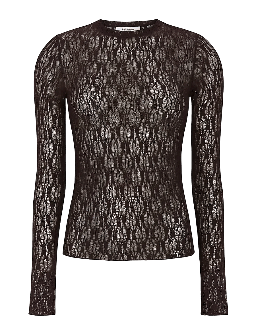 Soft Rebels - SROlena LS Top - langærmede toppe - chocolate plum - 1