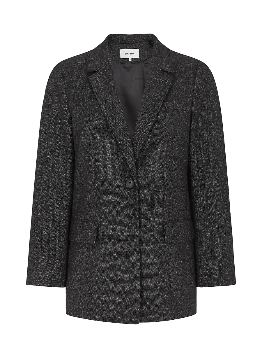 Soft Rebels - SRPace Blazer - enkeltradede blazere - black - 1