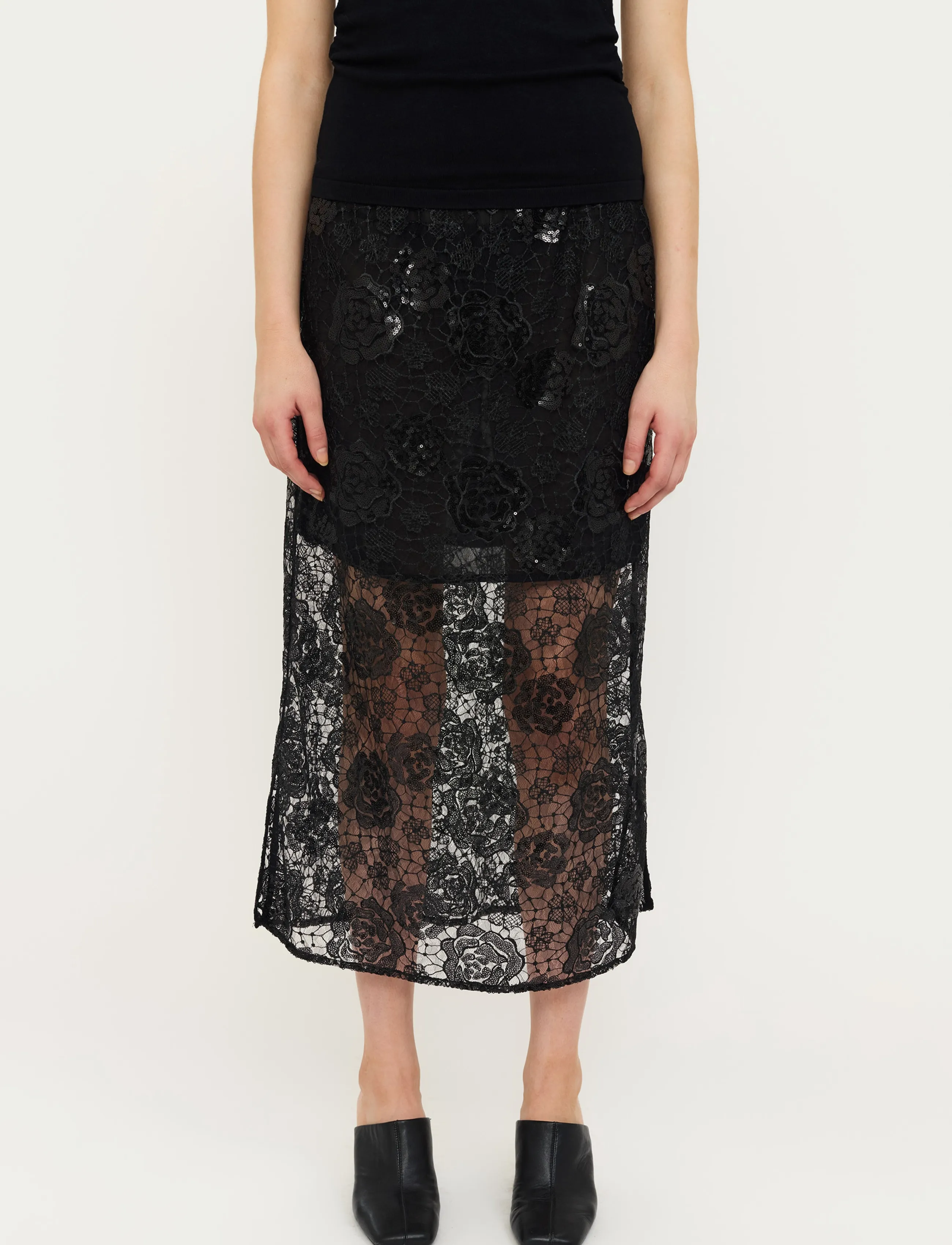Soft Rebels - SRPam Skirt - pailletten-röcke - black - 0
