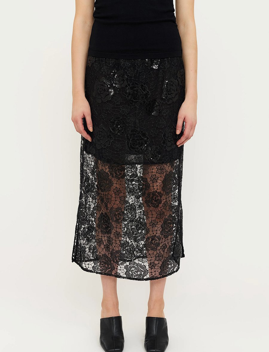 Soft Rebels - SRPam Skirt - pailletten-röcke - black - 0