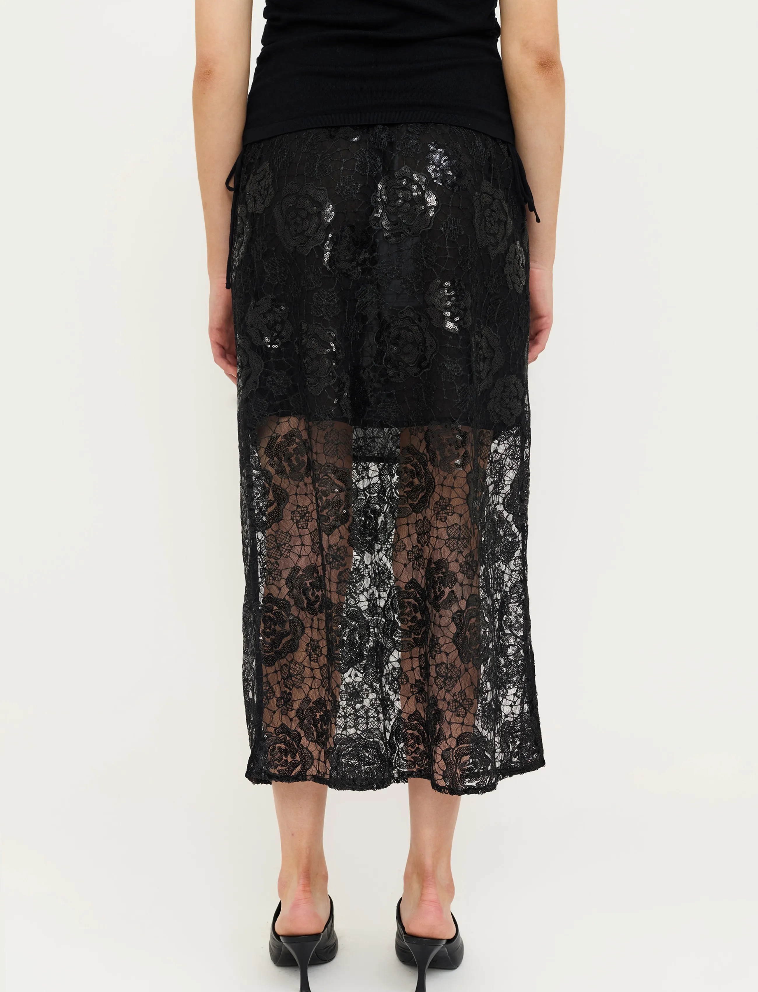 Soft Rebels - SRPam Skirt - pailletten-röcke - black - 3