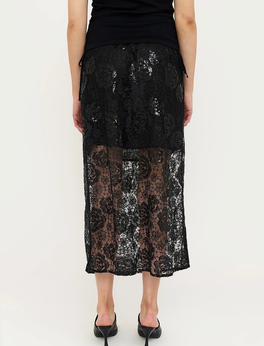 Soft Rebels - SRPam Skirt - pailletten-röcke - black - 3