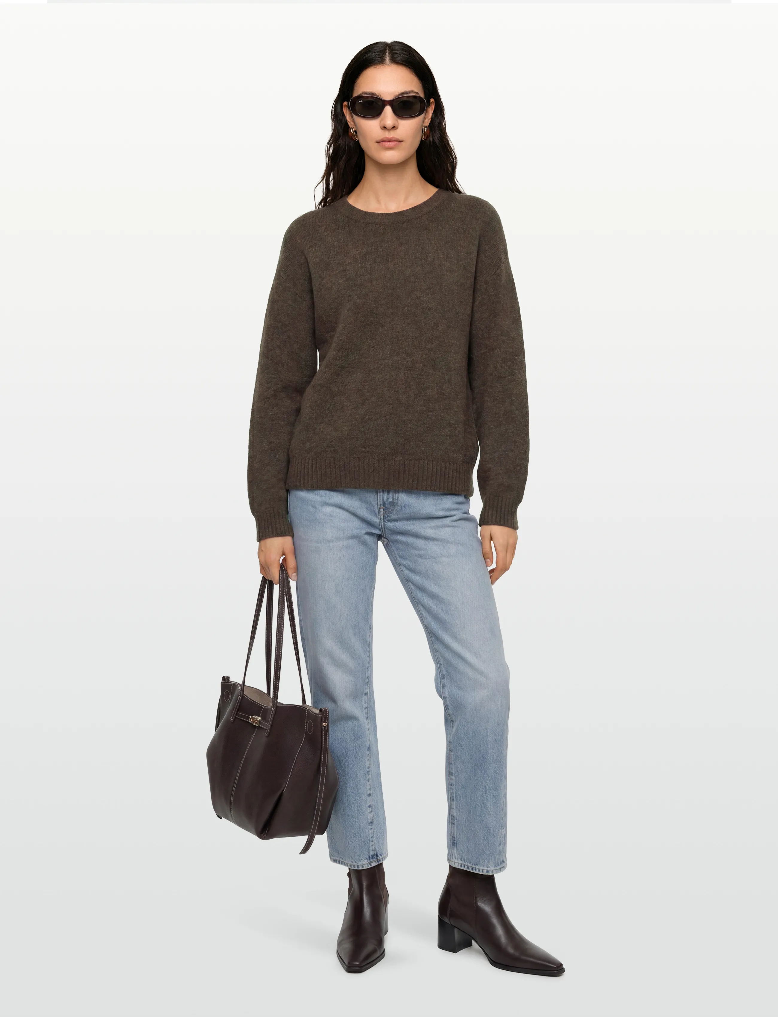 Soft Rebels Srallison Knit - Rws, XL, Brown, Strik > Trøjer, Dame