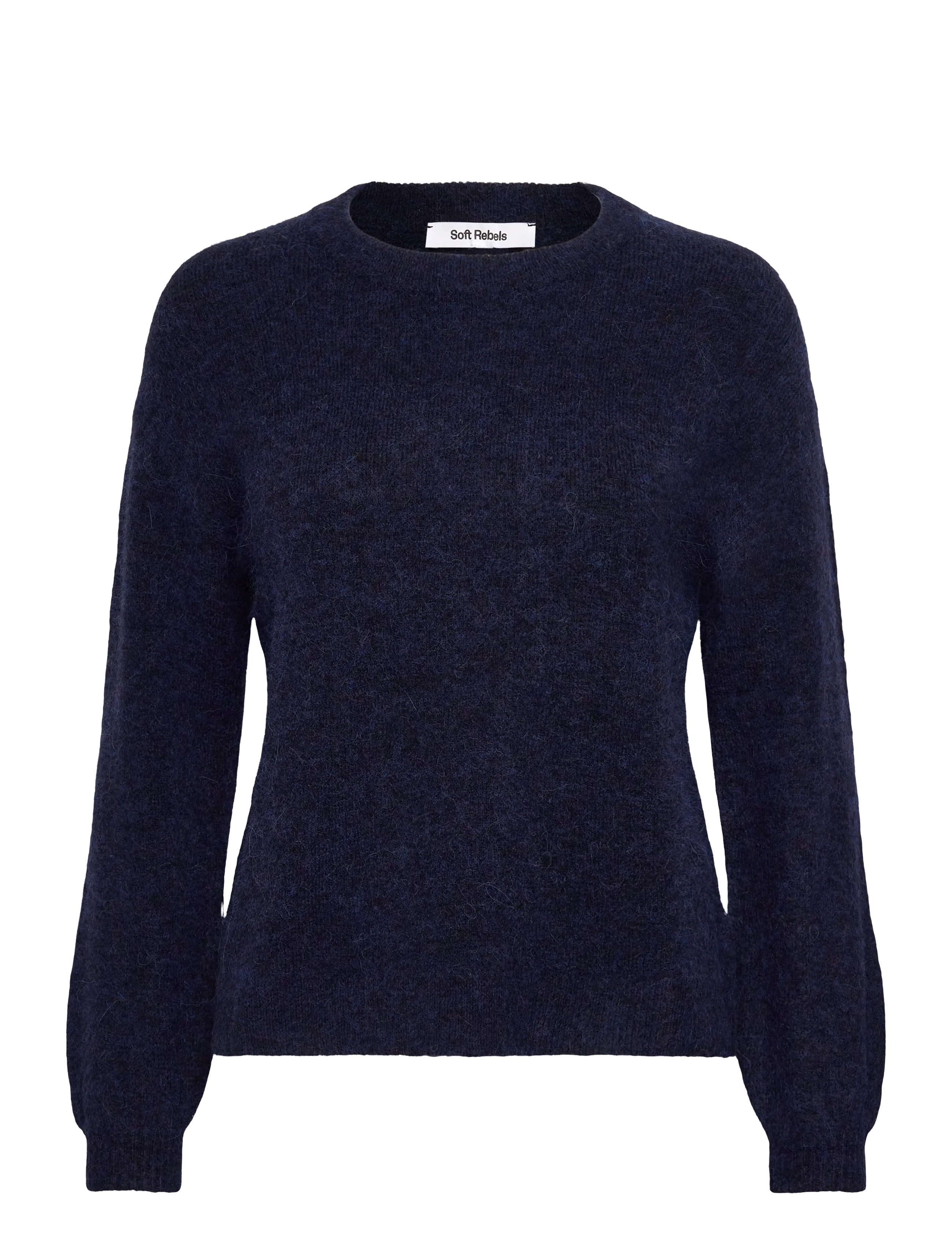 Soft Rebels Srallison Knit Rws, M, Knitwear, Marineblau - Jumpers, Frauen