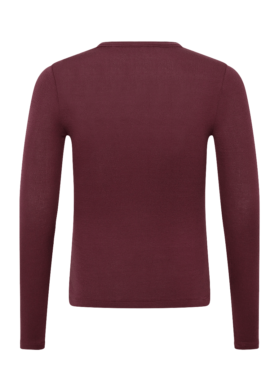 Soft Rebels - SRFenja O-neck Top - langärmlige tops - 365 vinyard wine - 1