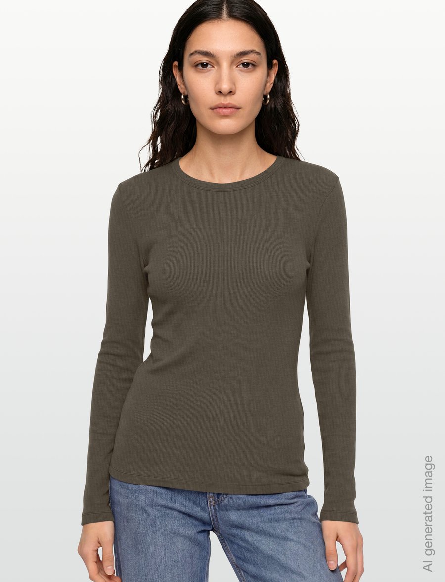 Soft Rebels - SRFenja O-neck Top - langärmlige tops - 368 canteen - 3