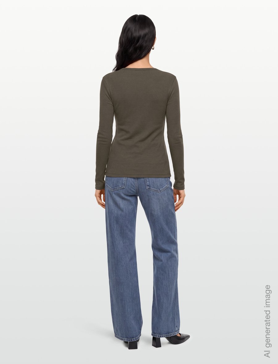 Soft Rebels - SRFenja O-neck Top - langärmlige tops - 368 canteen - 4