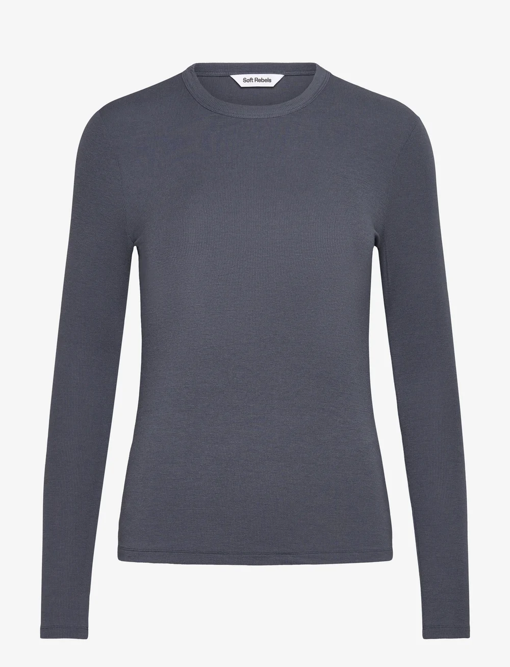 Soft Rebels - SRFenja O-neck Top - langærmede toppe - grisaille - 0