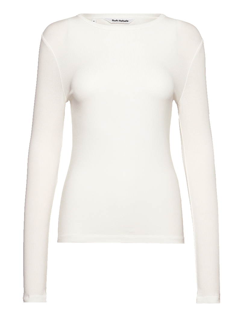 Soft Rebels - SRFenja O-neck Top - langärmlige tops - snow white - 1