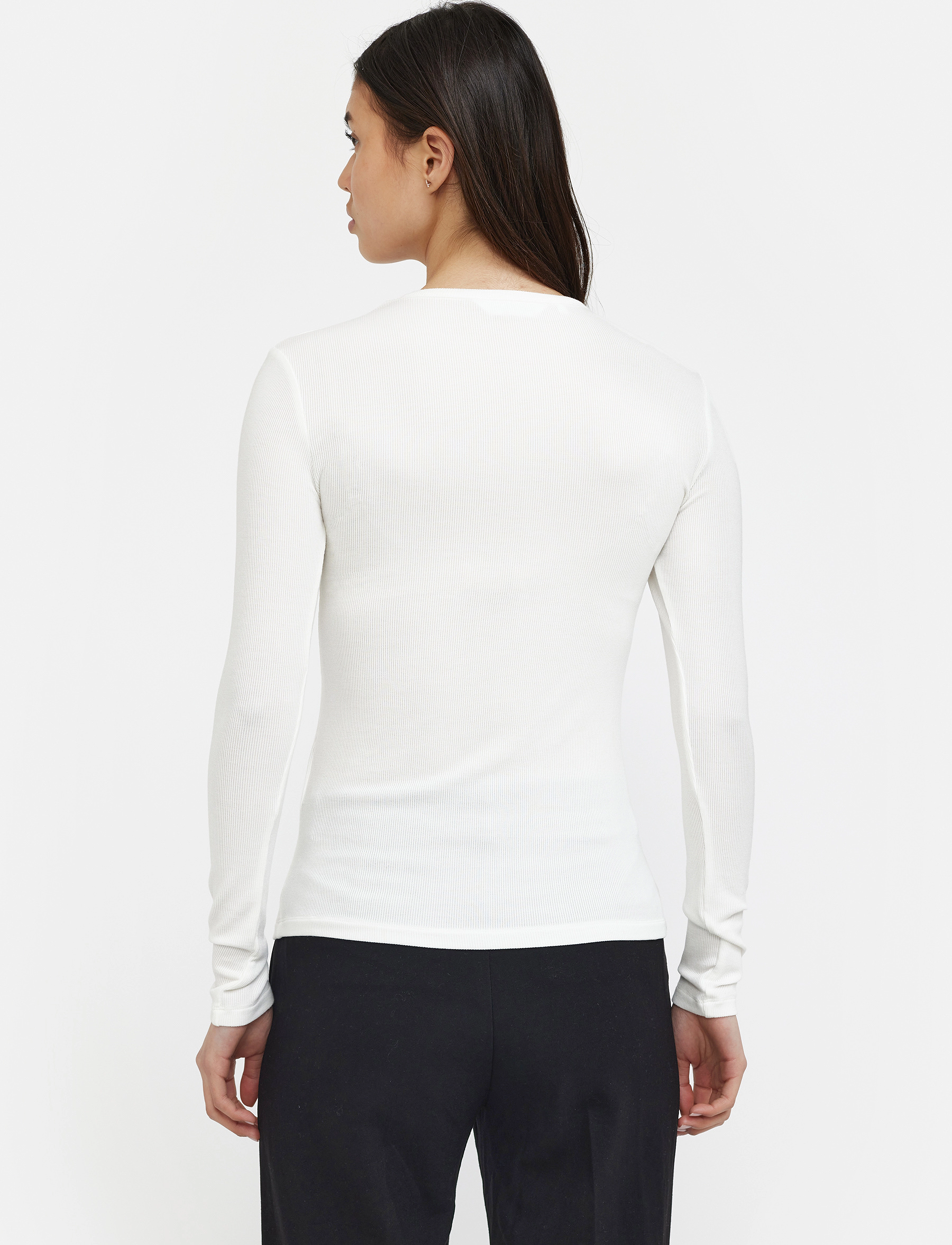 Soft Rebels - SRFenja O-neck Top - long-sleeved tops - snow white - 3