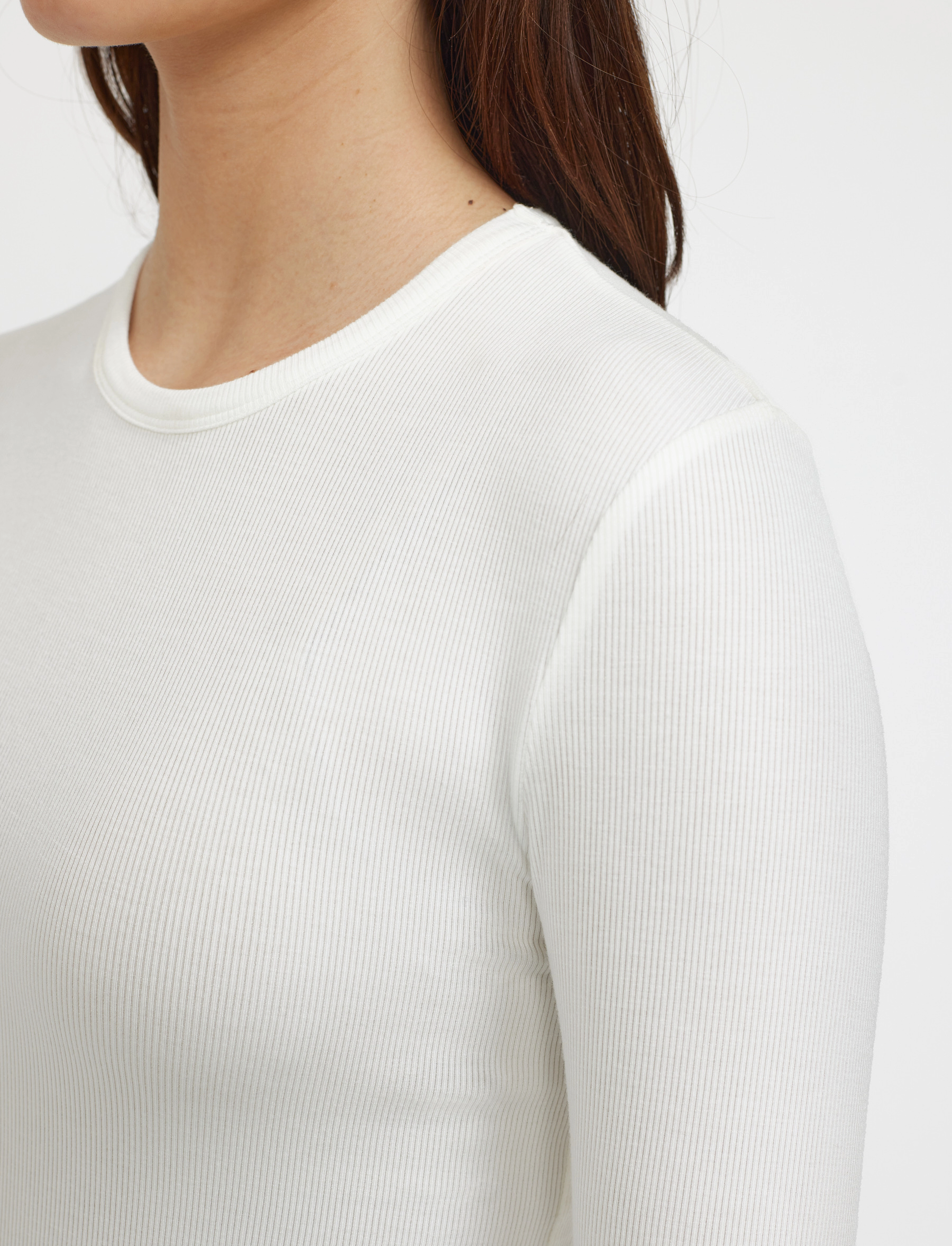Soft Rebels - SRFenja O-neck Top - long-sleeved tops - snow white - 4