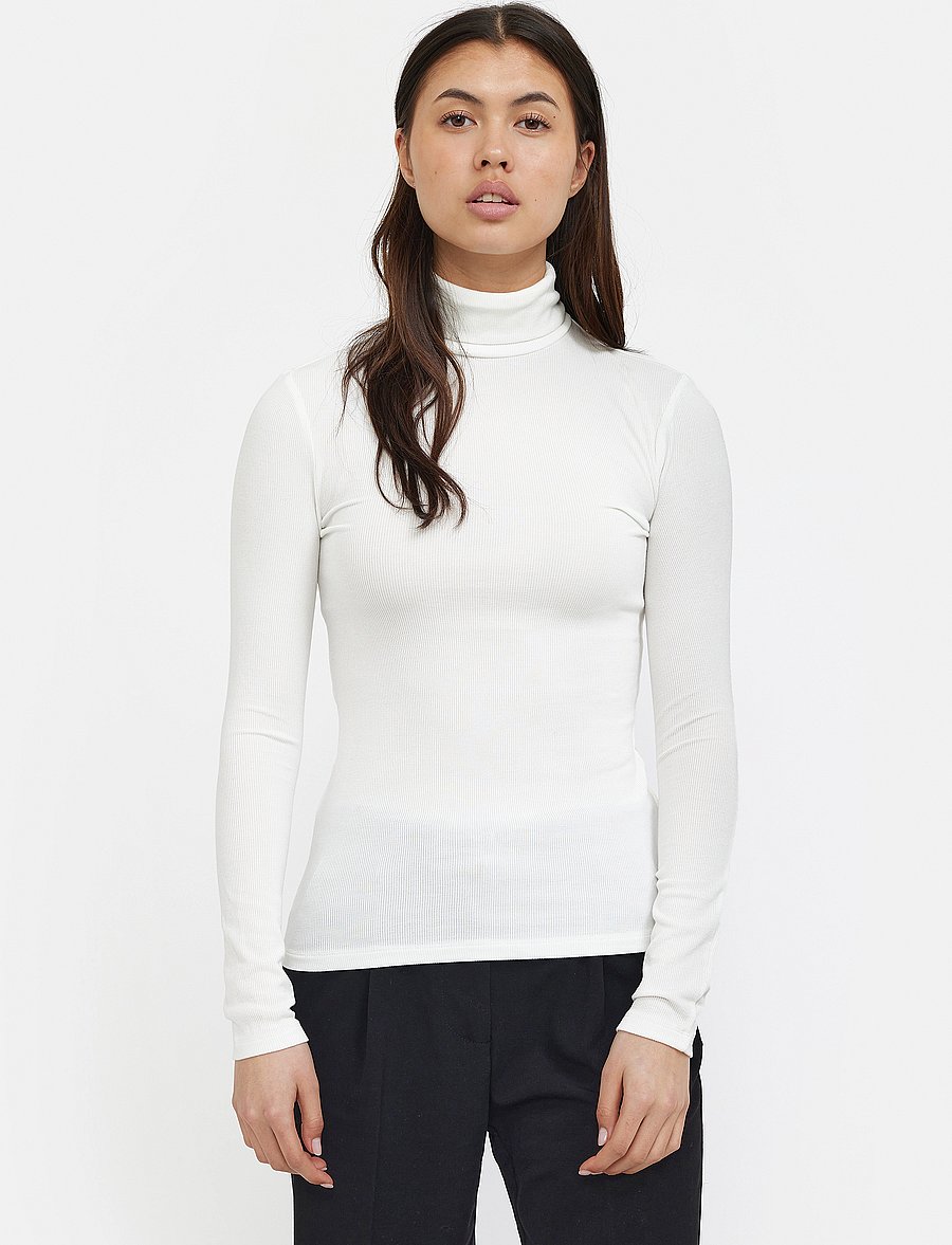 Soft Rebels - SRFenja Rollneck Top - topi ar garām piedurknēm - snow white - 0