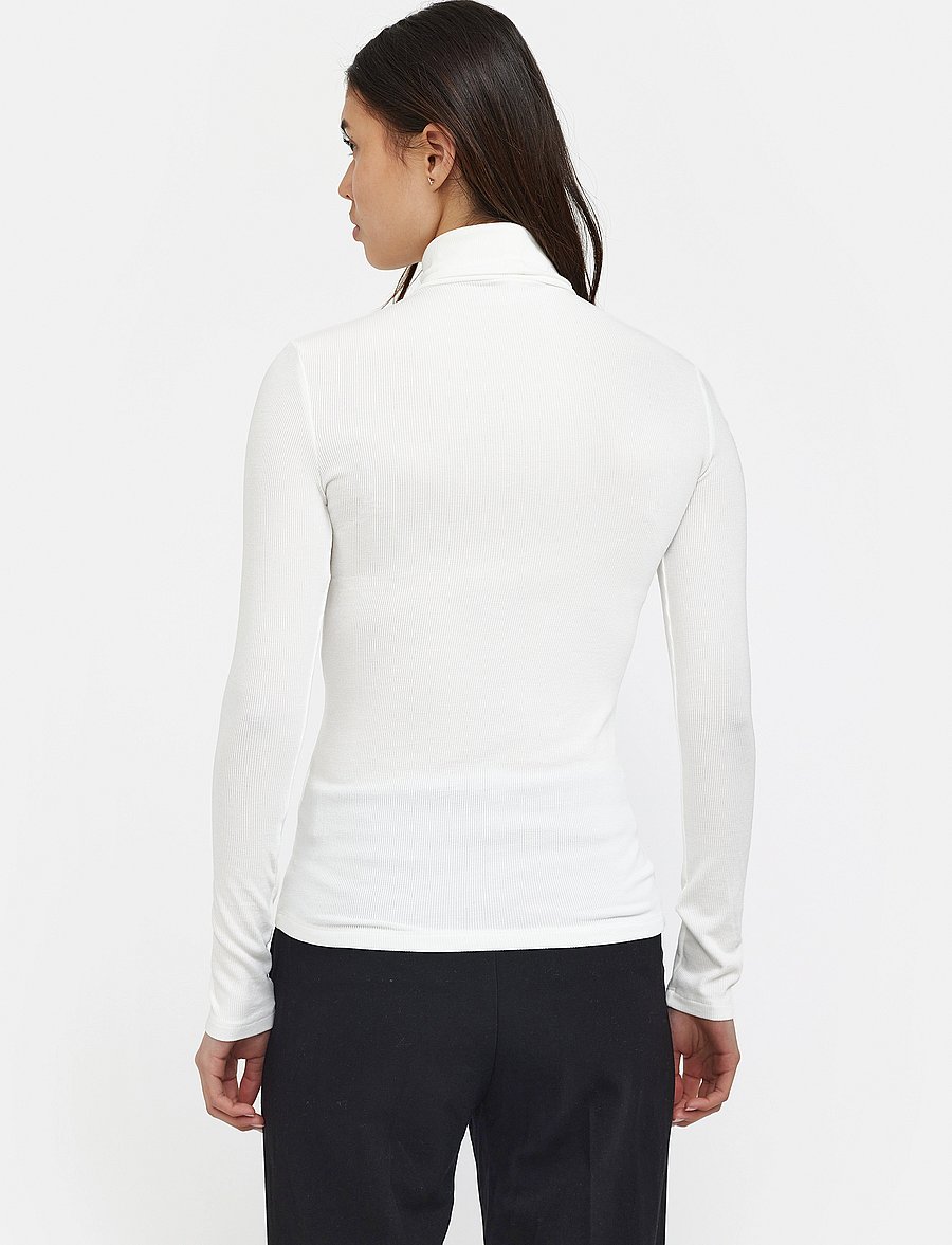 Soft Rebels - SRFenja Rollneck Top - topi ar garām piedurknēm - snow white - 3