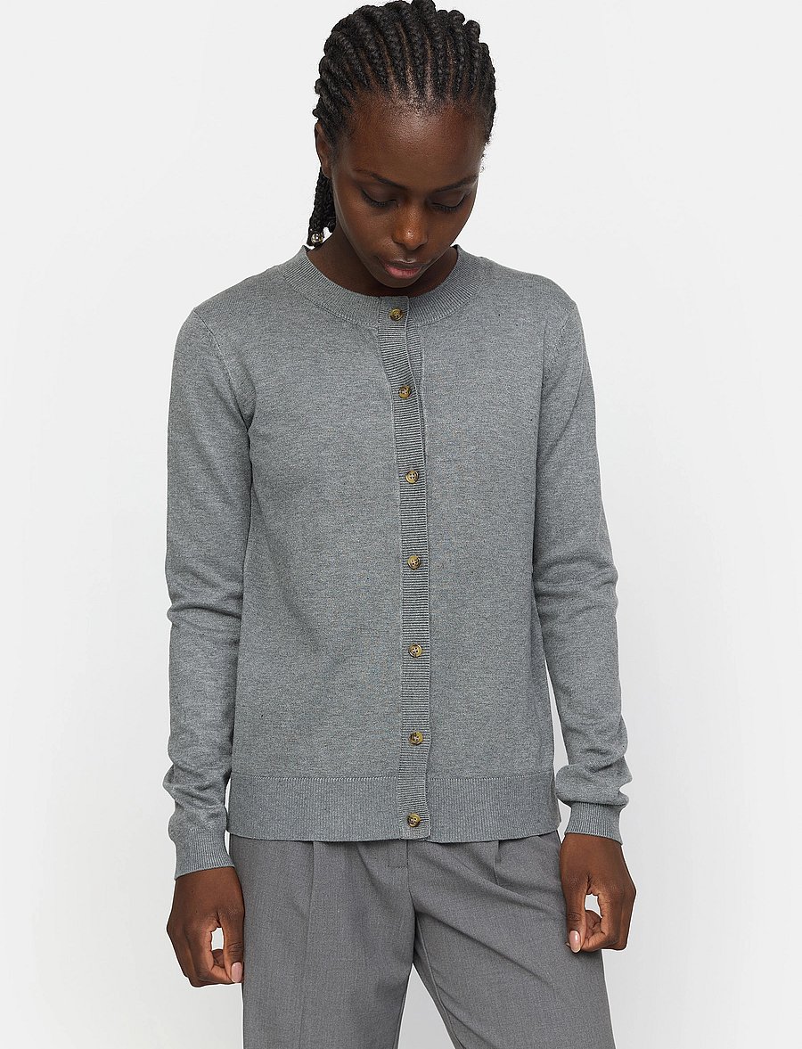 Soft Rebels - SRMarla Cardigan Knit - cardigans - medium grey melange - 0