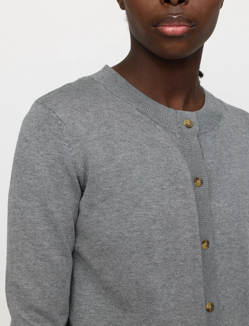 Soft Rebels - SRMarla Cardigan knit - koftor - medium grey melange - 4