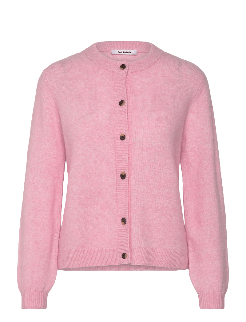Soft Rebels - SRAllison o-neck cardigan knit - cardigans - 196 bleached mauve melange - 1