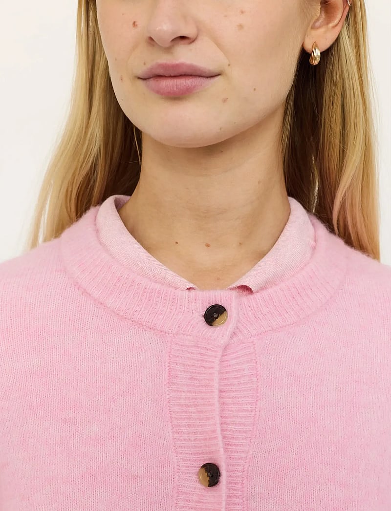 Soft Rebels - SRAllison o-neck cardigan knit - cardigans - 196 bleached mauve melange - 4