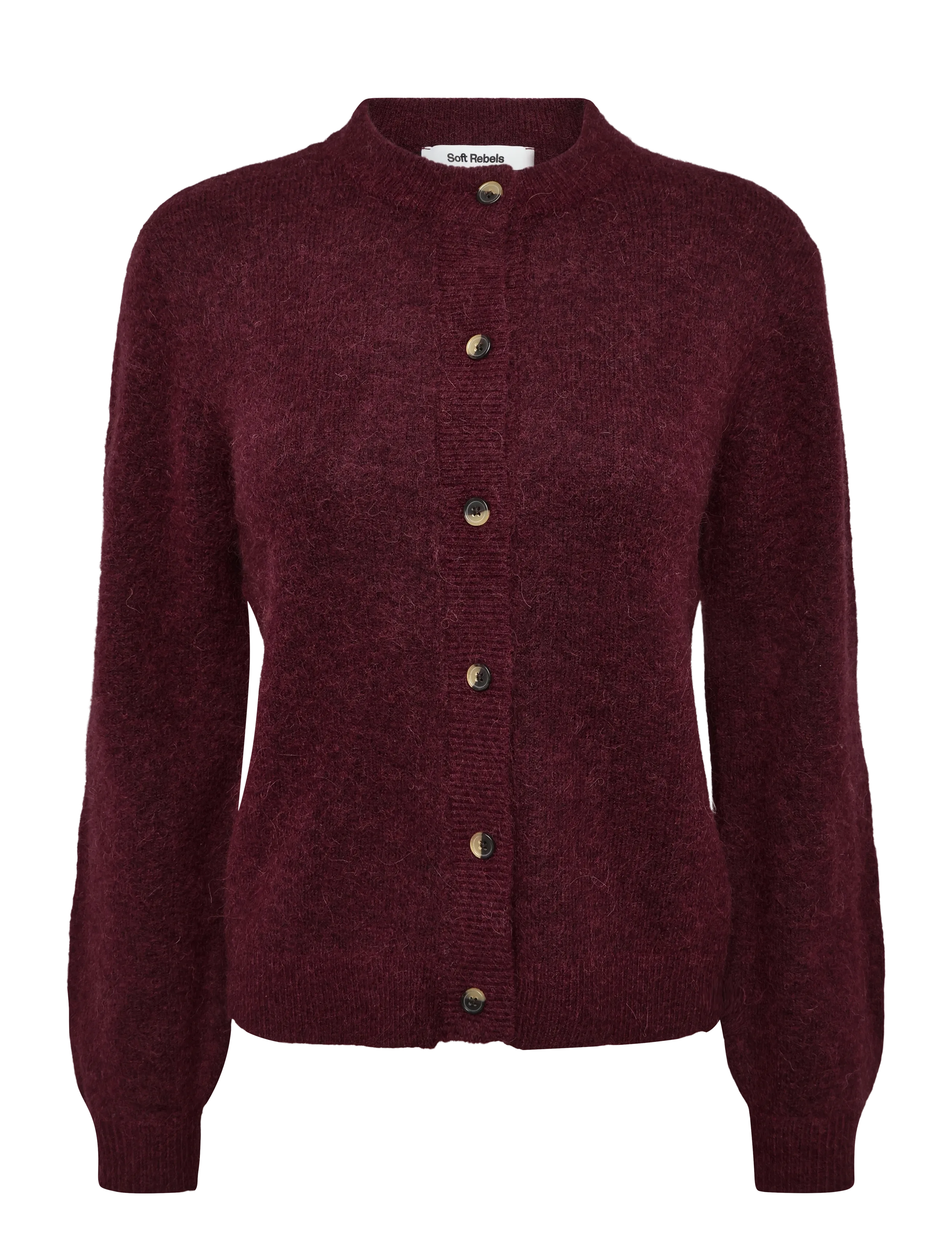 Soft Rebels SRAllison O-neck Cardigan Knit - RWS - Koftor - 365 VINYARD WINE / burgundy