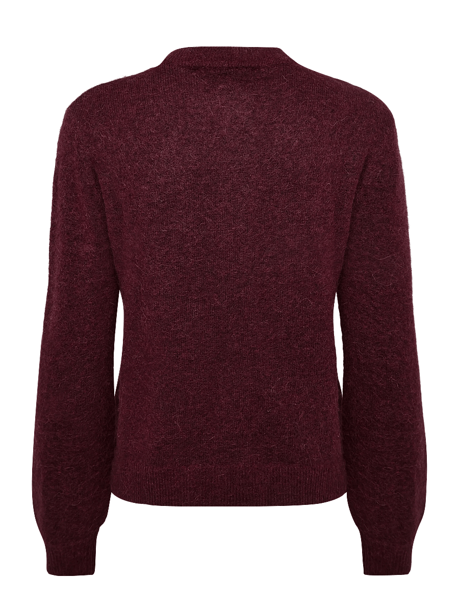 Soft Rebels - SRAllison O-neck Cardigan Knit - RWS - koftor - 365 vinyard wine - 1