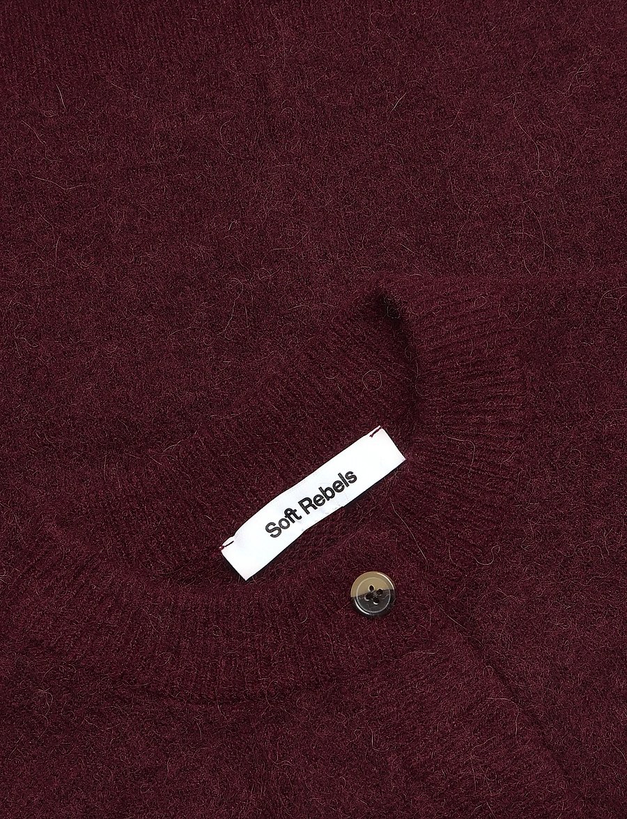 Soft Rebels - SRAllison O-neck Cardigan Knit - RWS - koftor - 365 vinyard wine - 2