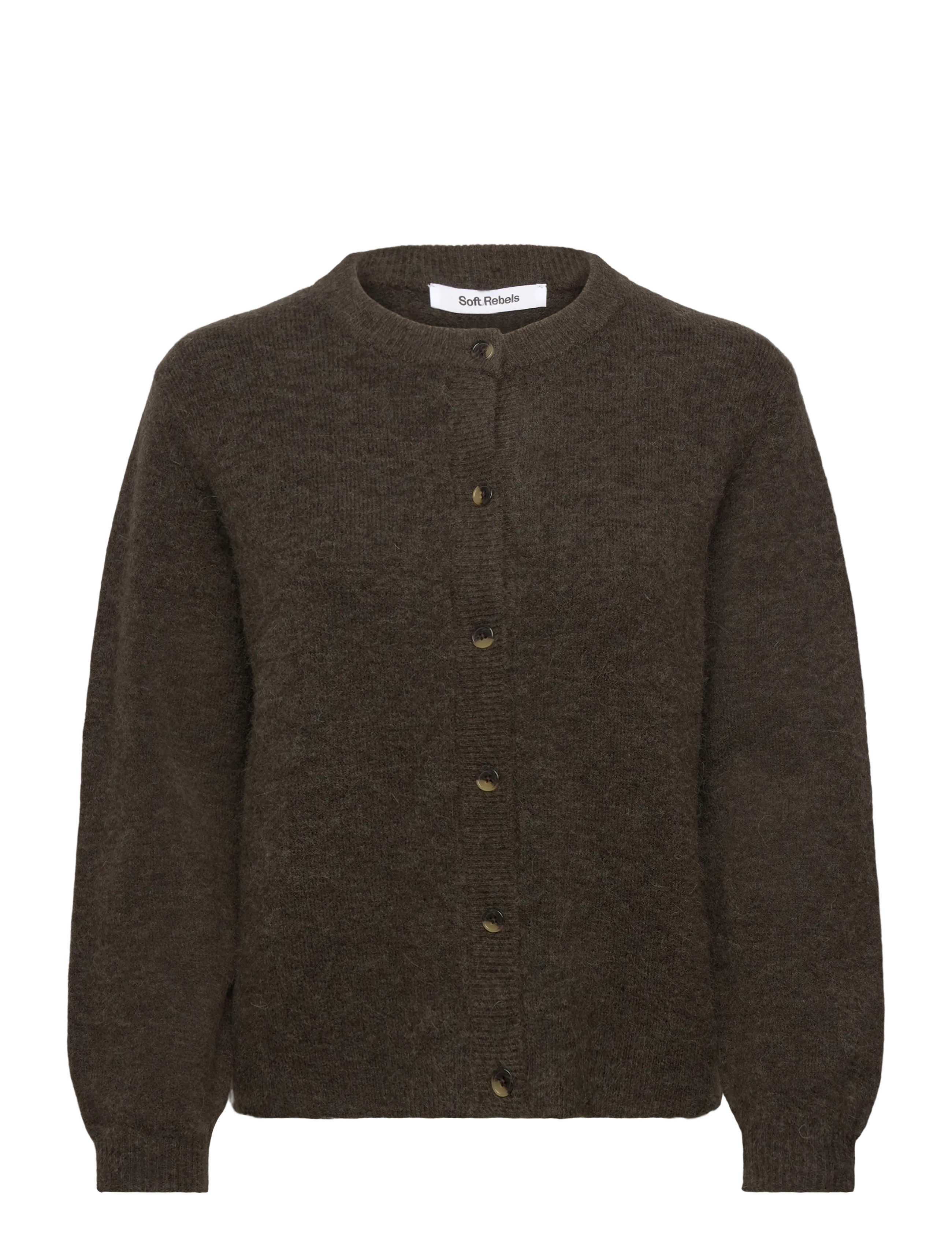 Soft Rebels SRAllison o-neck cardigan knit - Cardigans - CHIMERA MELANGE / brown