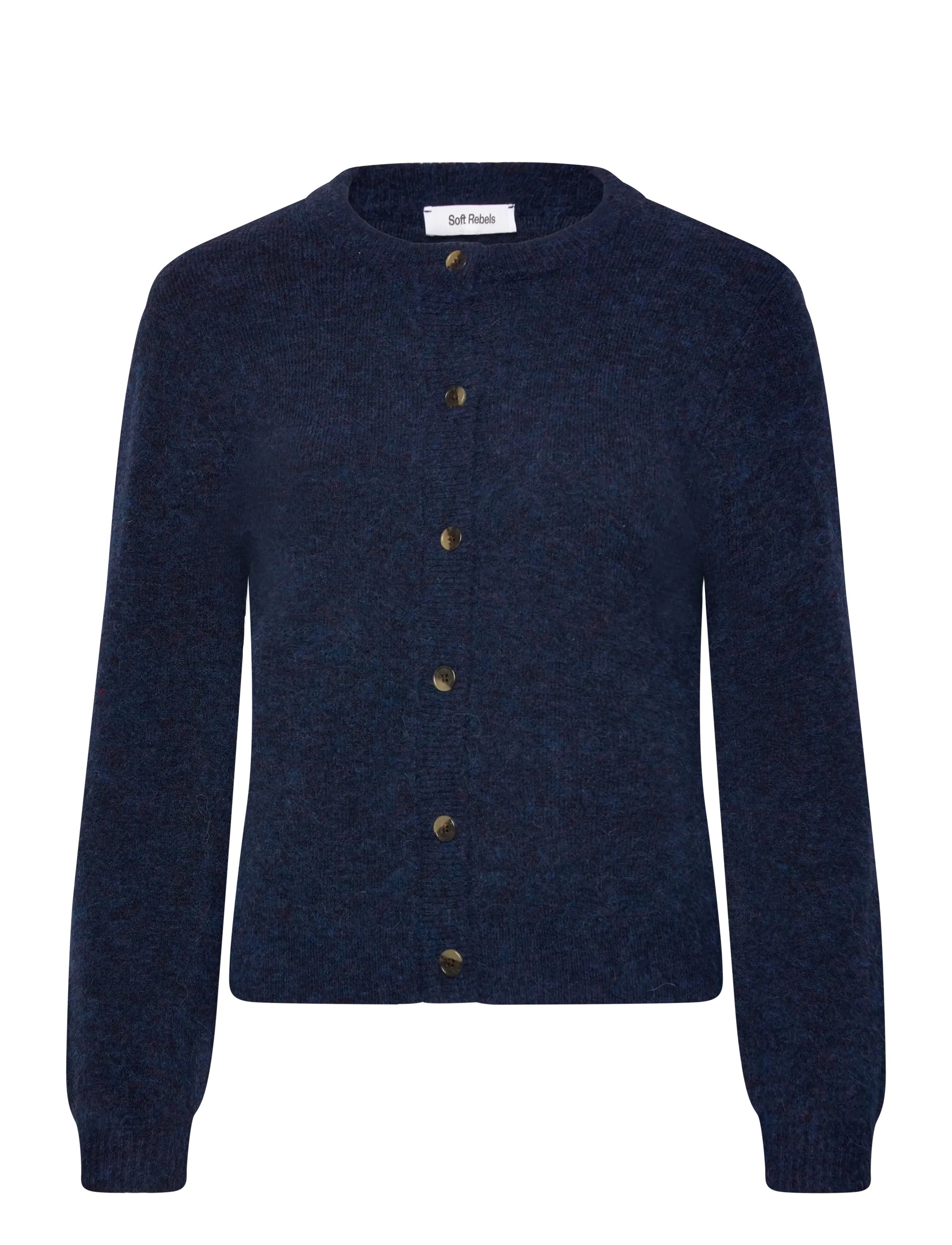SOFT REBELS Srallison O-Neck Cardigan Knit - Rws Navy - XXL - Damen