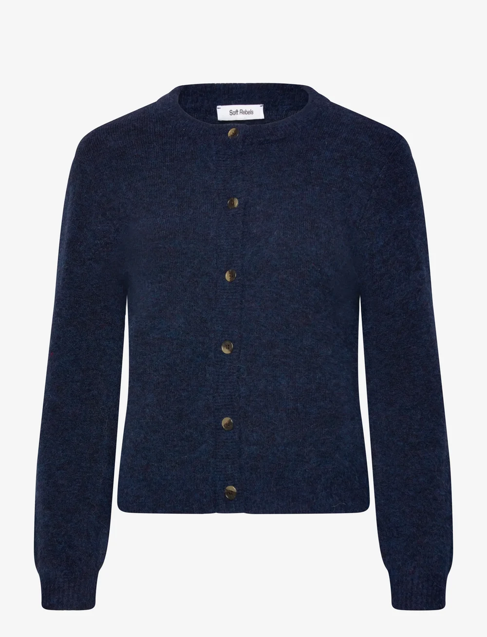 Soft Rebels - SRAllison O-neck Cardigan Knit - koftor - total eclipse - 0