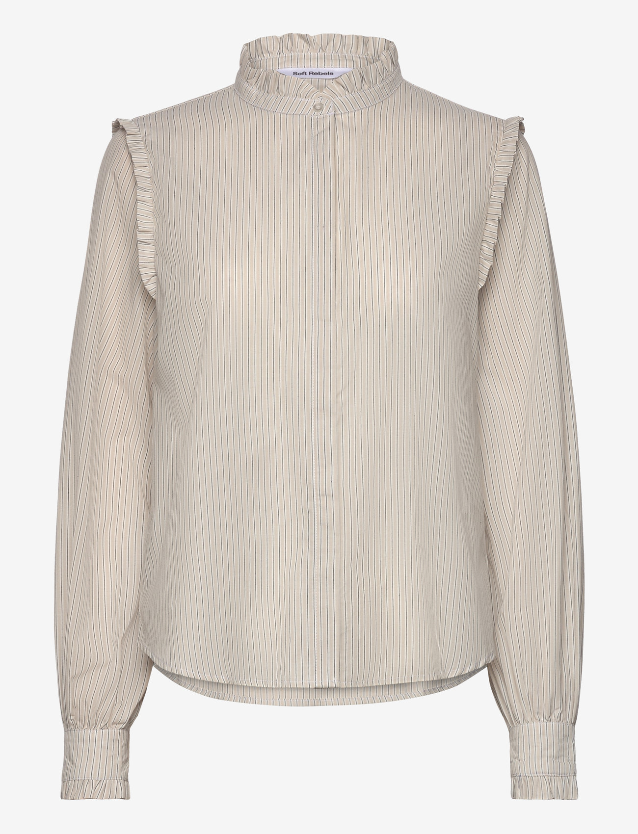 Soft Rebels - SRIndia Shirt - langærmede skjorter - arctic wolf black stripe - 0