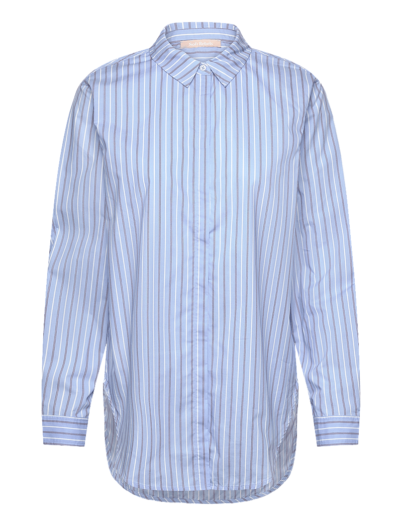 Soft Rebels - SRBeate LS Shirt striped - langærmede skjorter - two tone stripes placid blue - 0