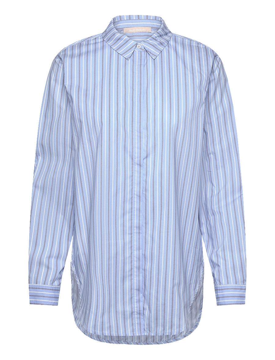 Soft Rebels - SRBeate LS Shirt striped - two tone stripes placid blue - 0