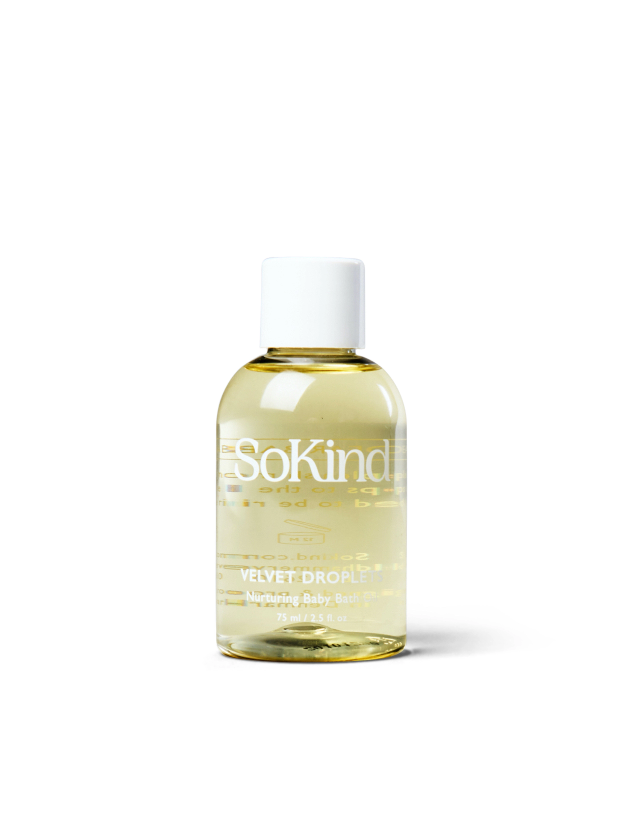 SoKind Velvet Dropslets Nurturing Baby Bath Oil, 75 ml, Nude, Badeværelse > Badetid, Børn