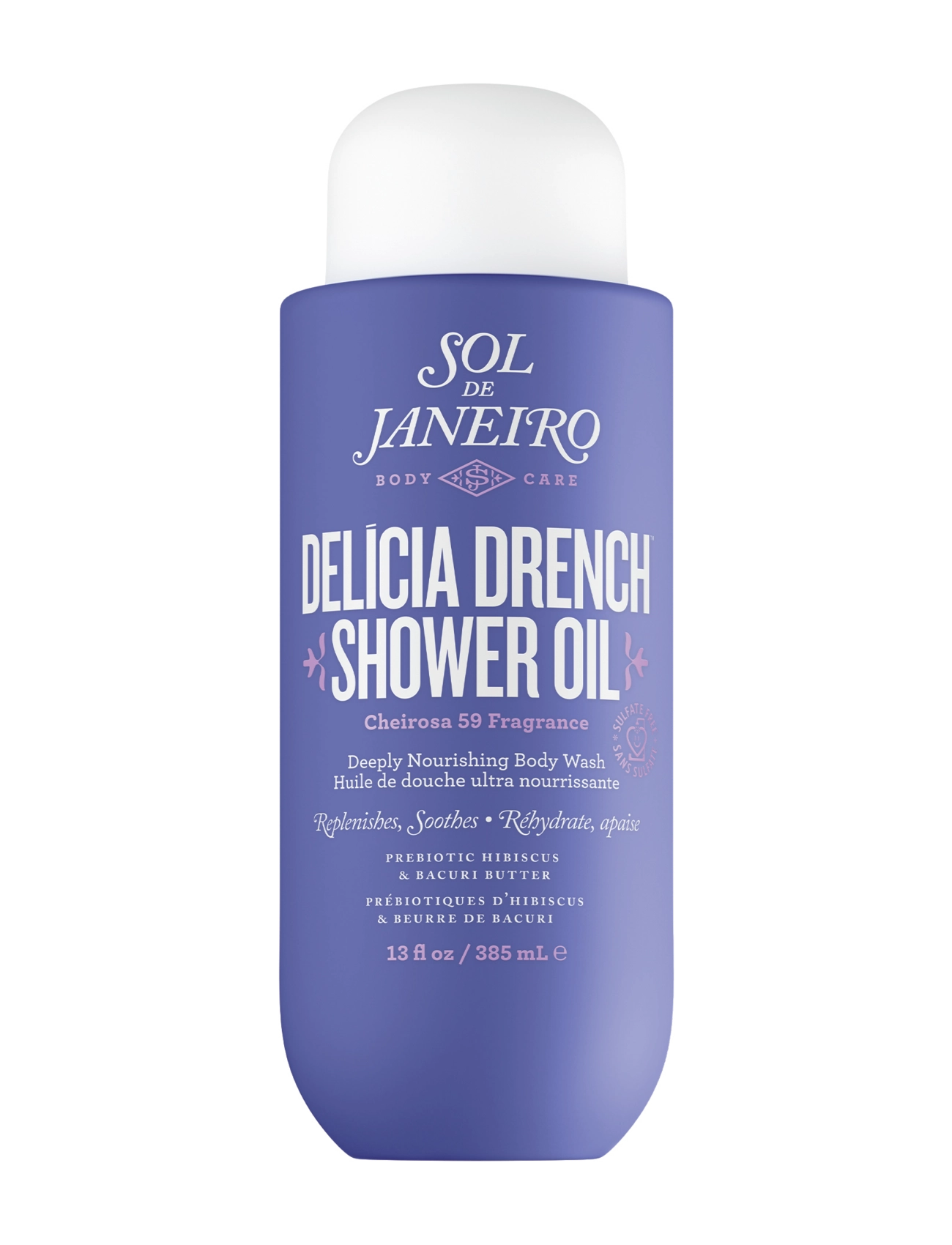 Sol de Janeiro Delicia Drench Shower Oil 385Ml, Shower Vinegar & Dressing Bottles, Nude, Str: 385 ML