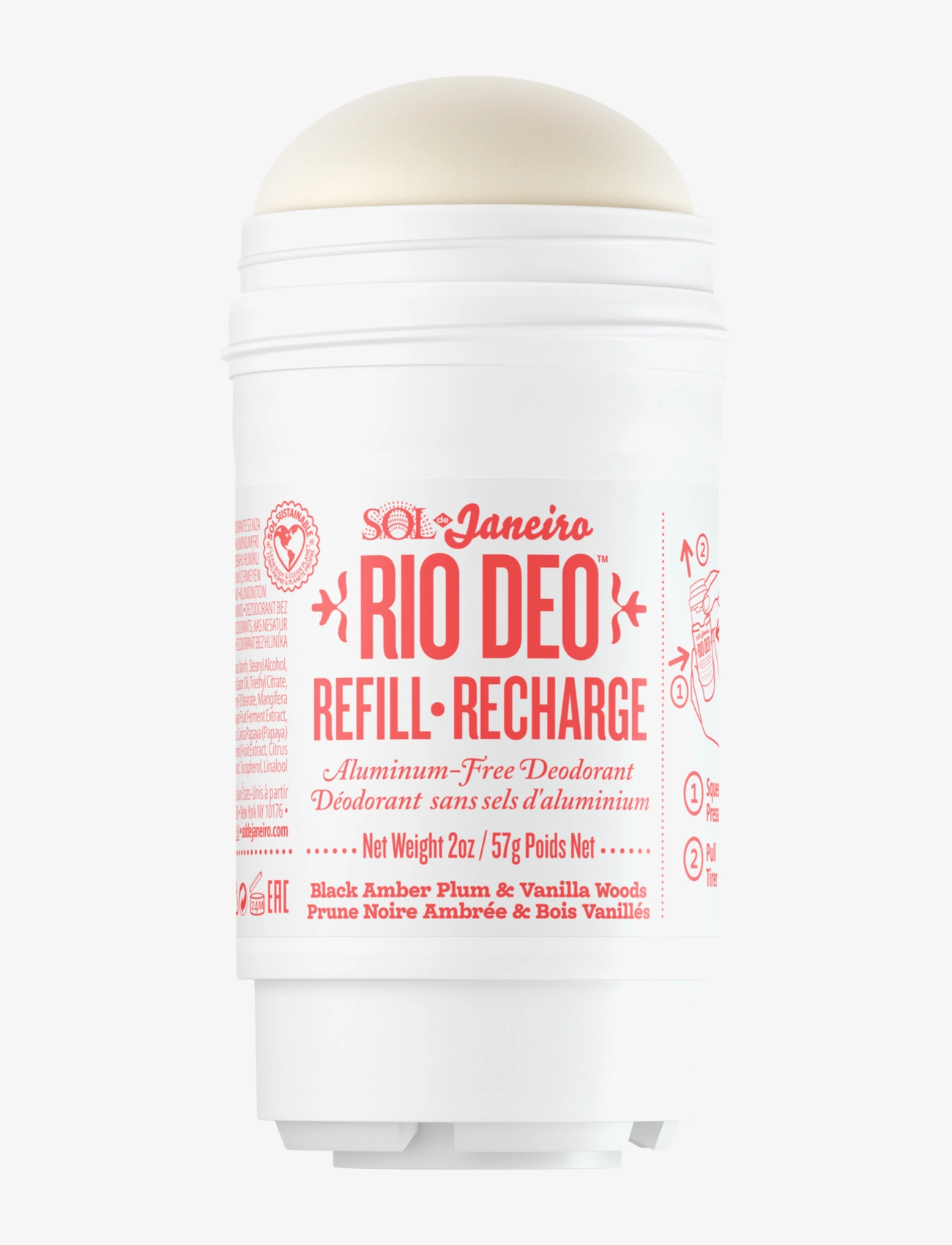 Sol de Janeiro Rio Deo '40 Aluminum-Free Deodorant Refill 57g - Deodoranter - CLEAR / undefined