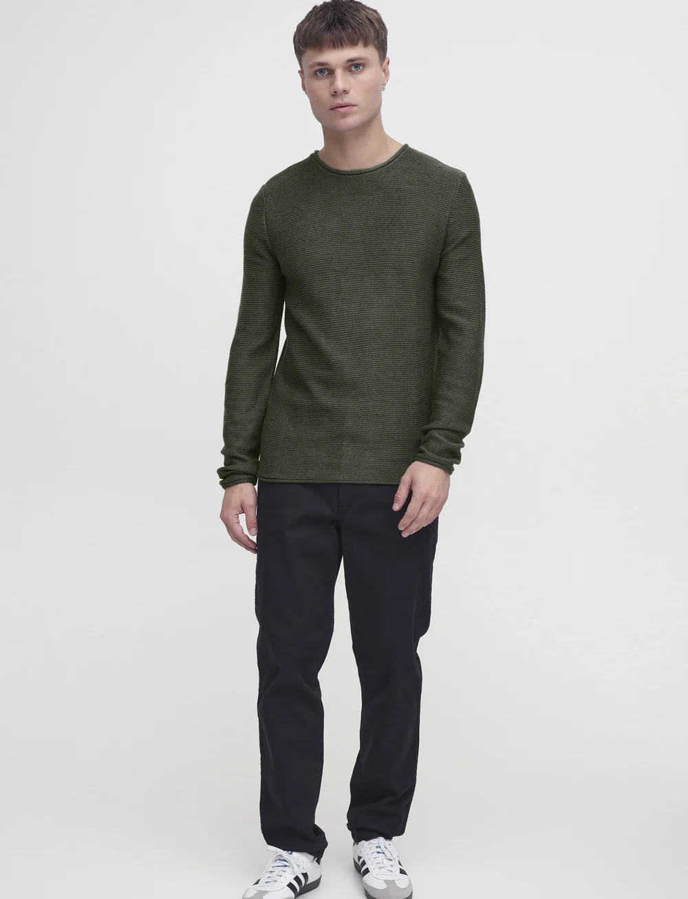 Solid - SDJARAH - rundhalsad - black forest melange - 0