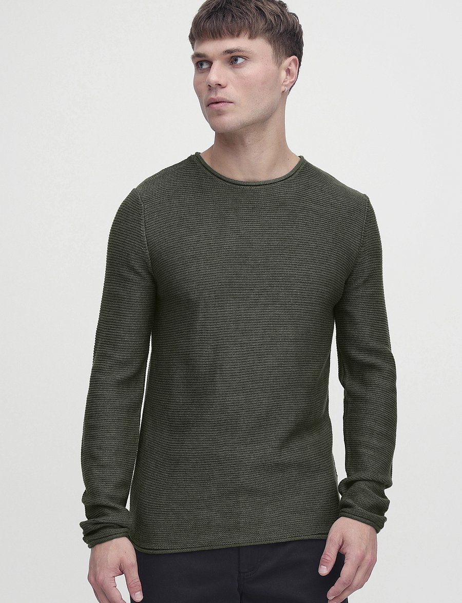 Solid - SDJARAH - round necks - black forest melange - 3