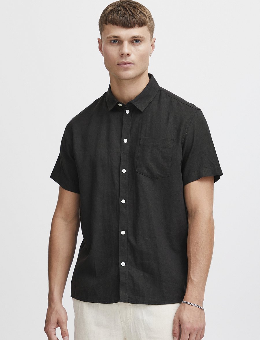 Solid - SDALLAN SS SH - hørskjorter - true black - 3
