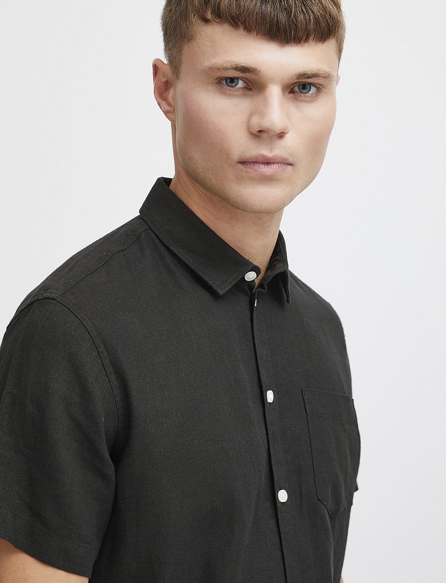 Solid - SDALLAN SS SH - hørskjorter - true black - 5