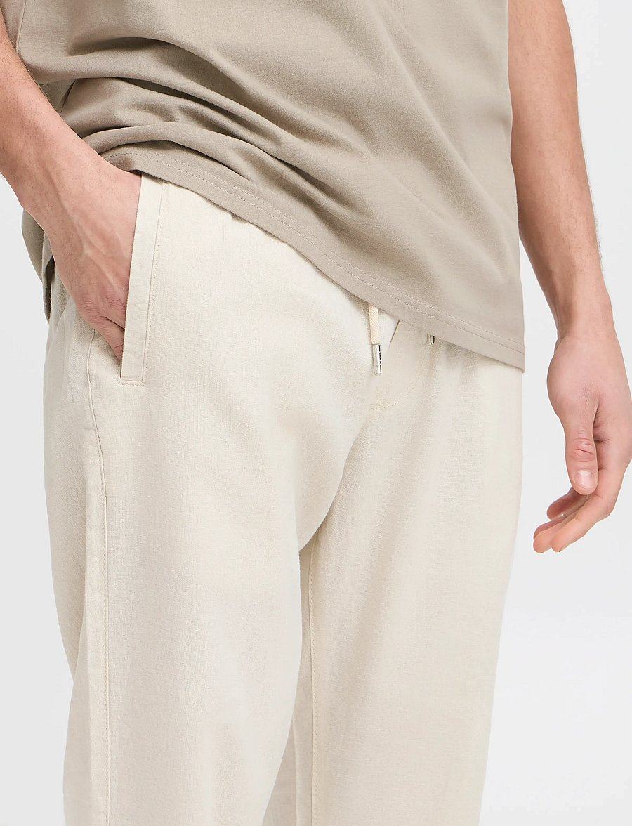 Solid - SDTAIZ PA - linen trousers - oatmeal - 5