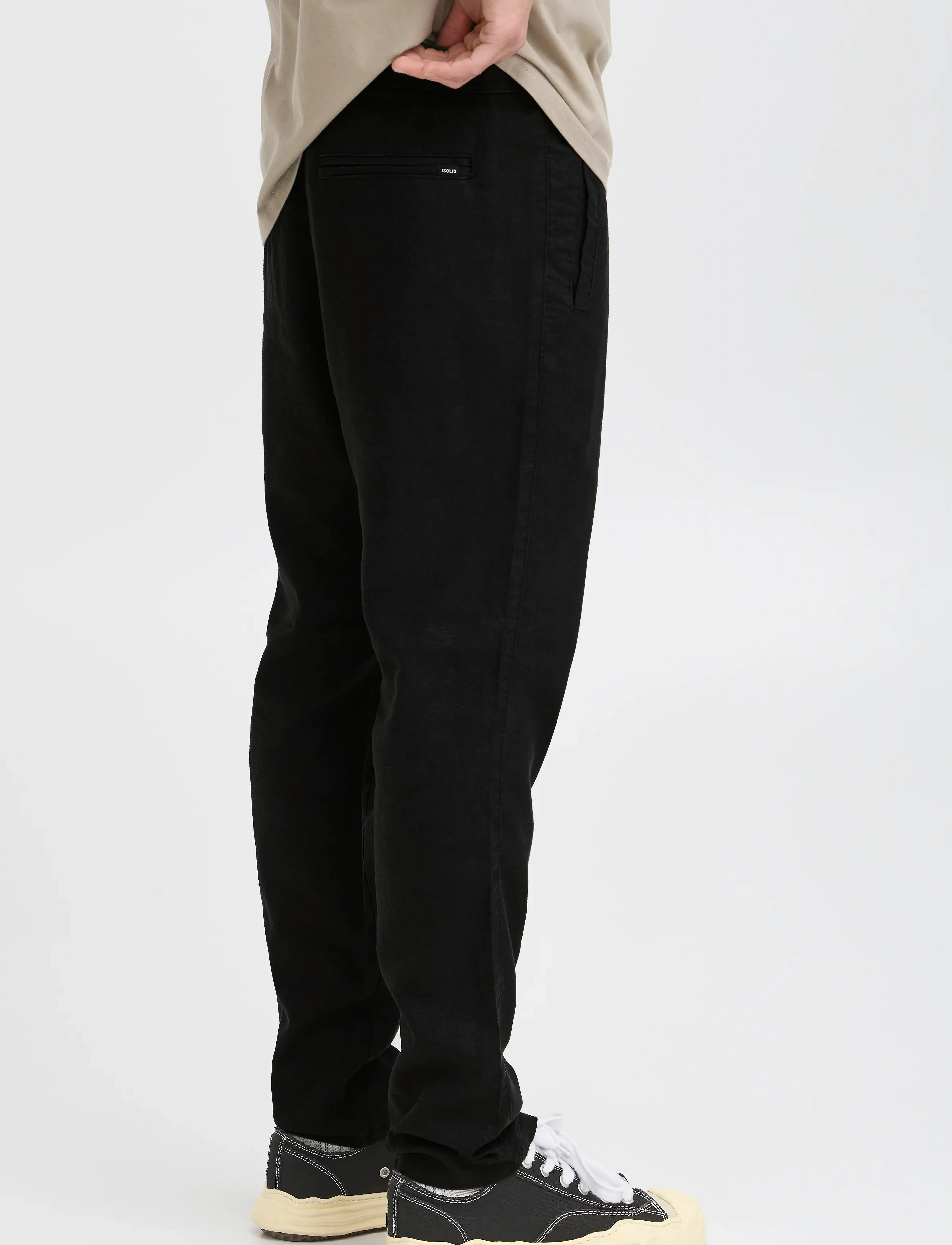 Solid - SDTAIZ PA - linen trousers - true black - 4