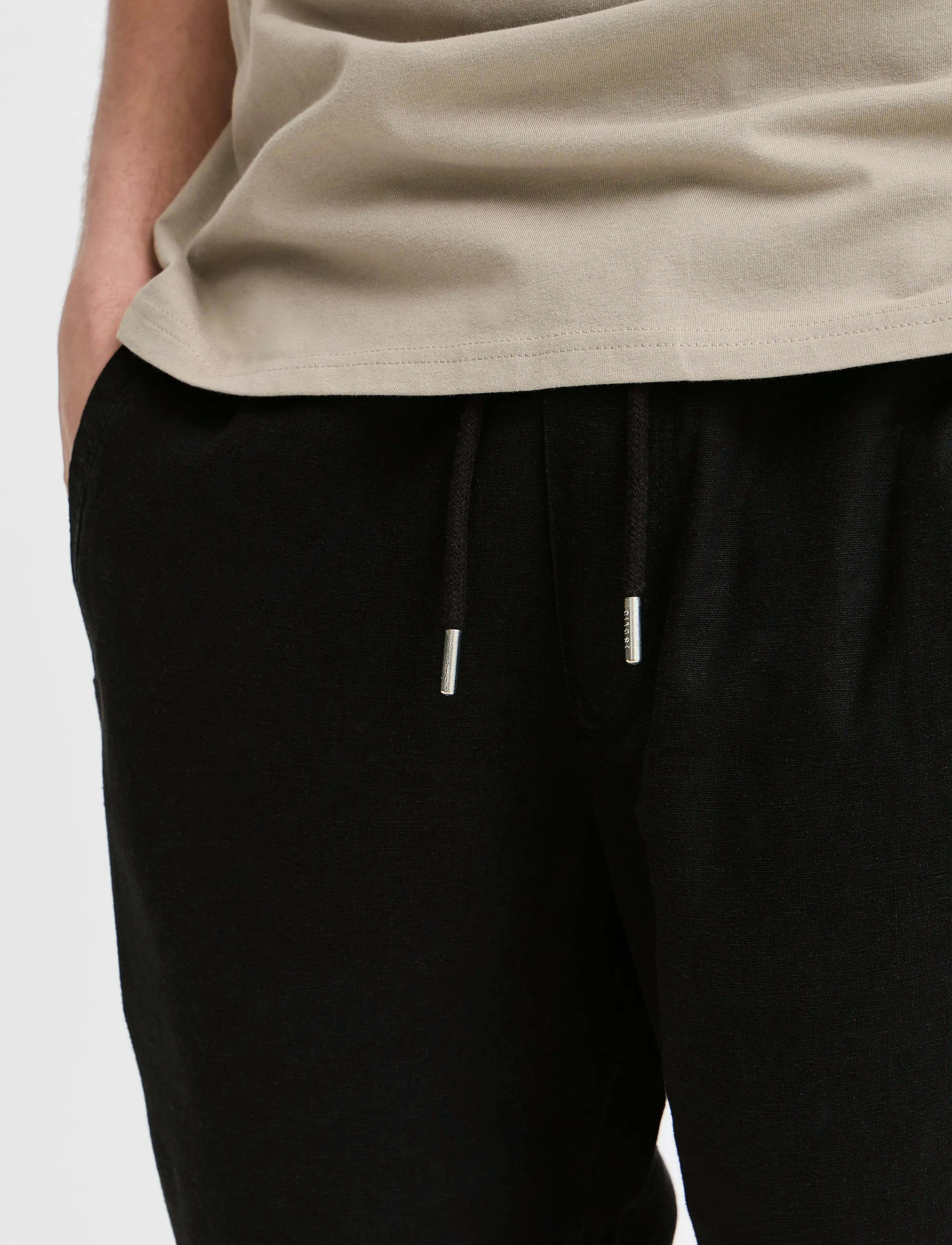 Solid - SDTAIZ PA - linen trousers - true black - 5