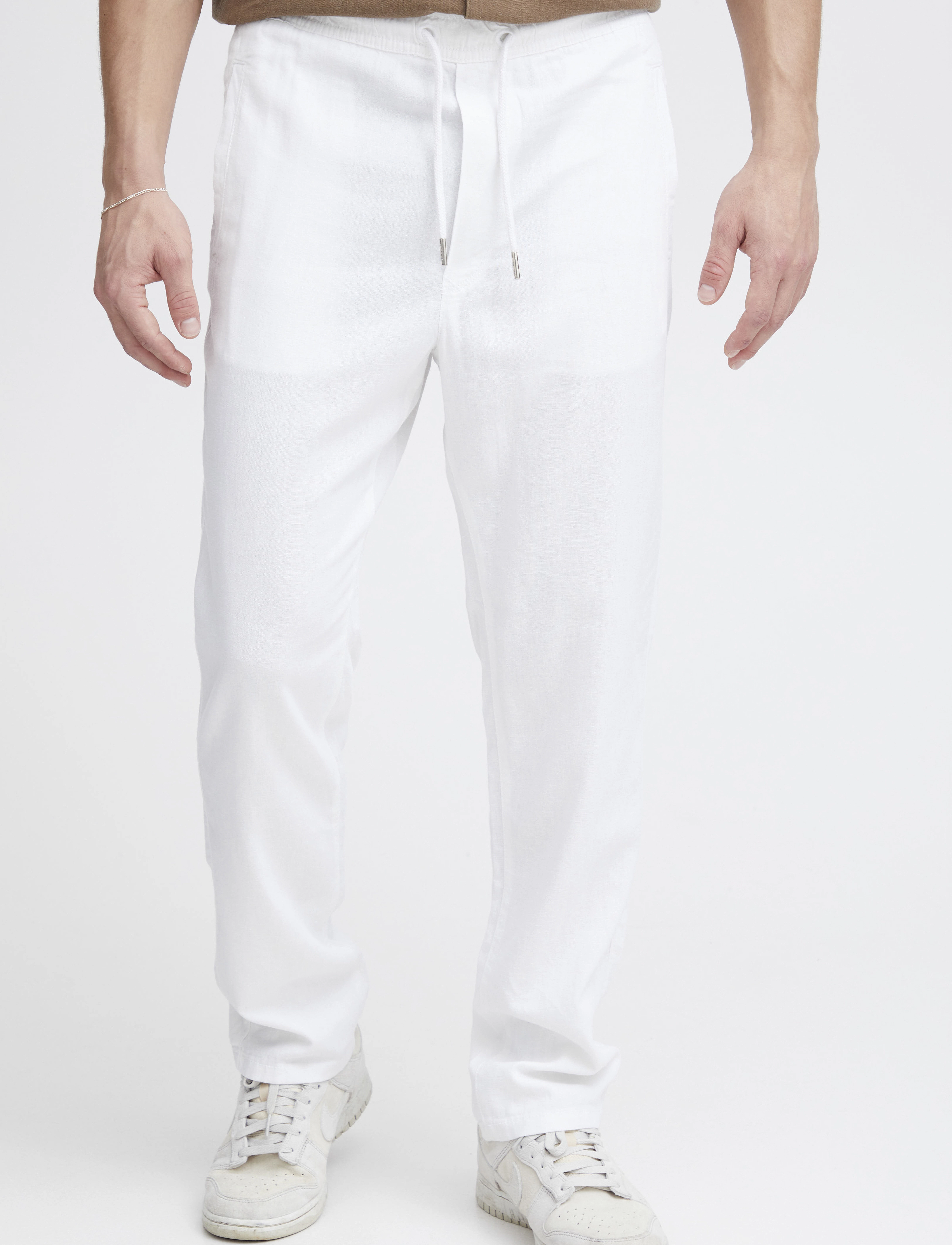 Solid - SDTAIZ PA - linen trousers - white - 3