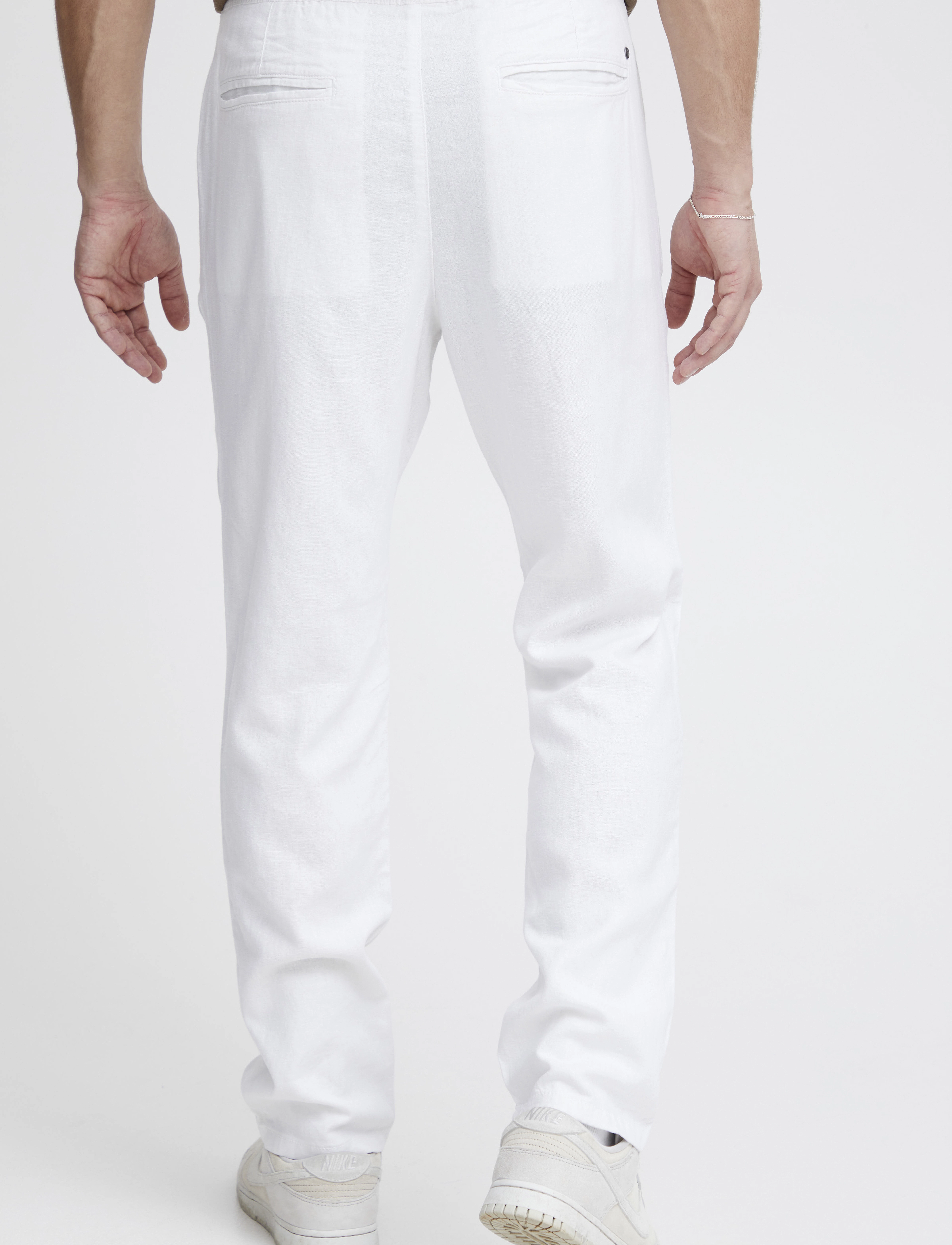 Solid - SDTAIZ PA - linen trousers - white - 4