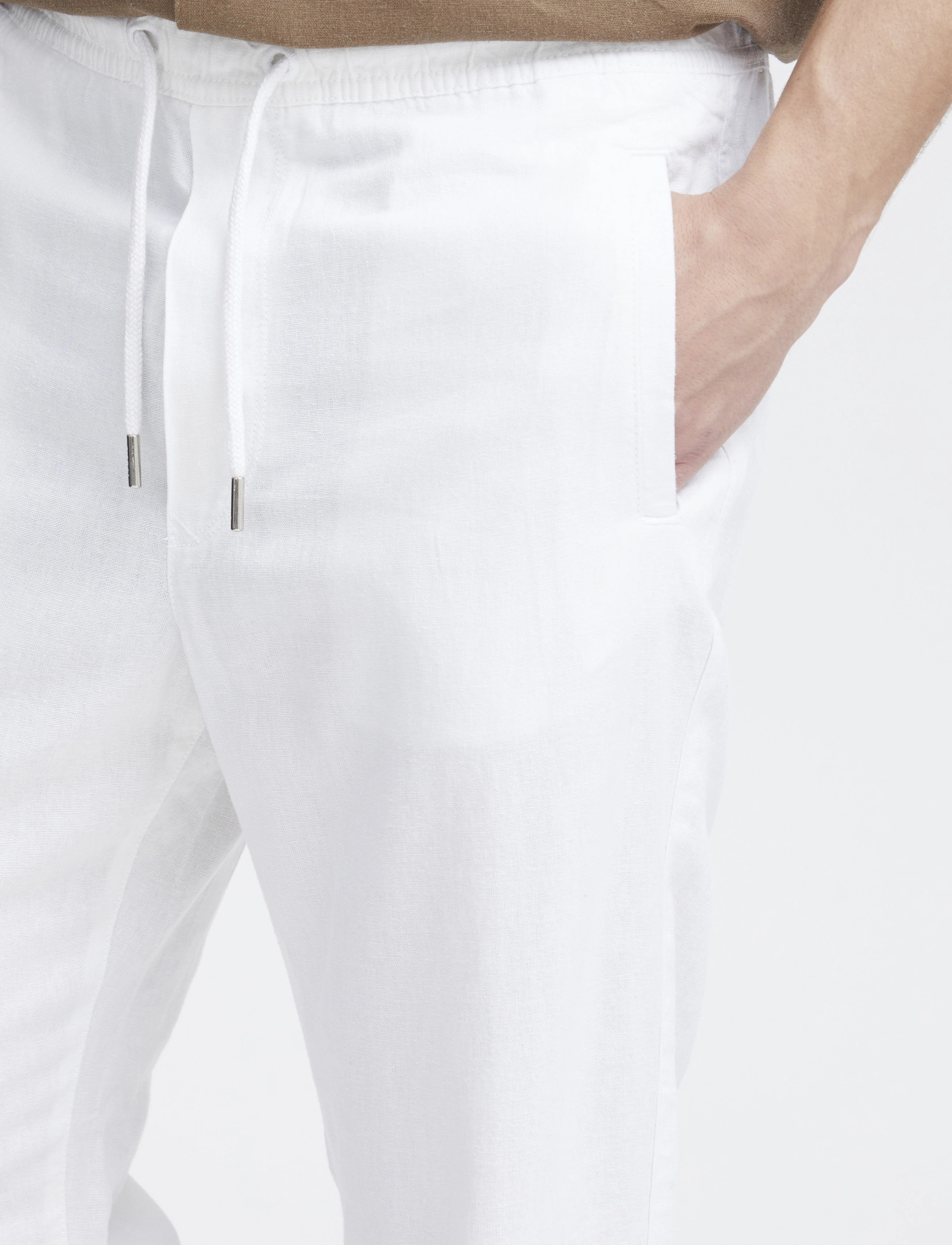 Solid - SDTAIZ PA - linen trousers - white - 5
