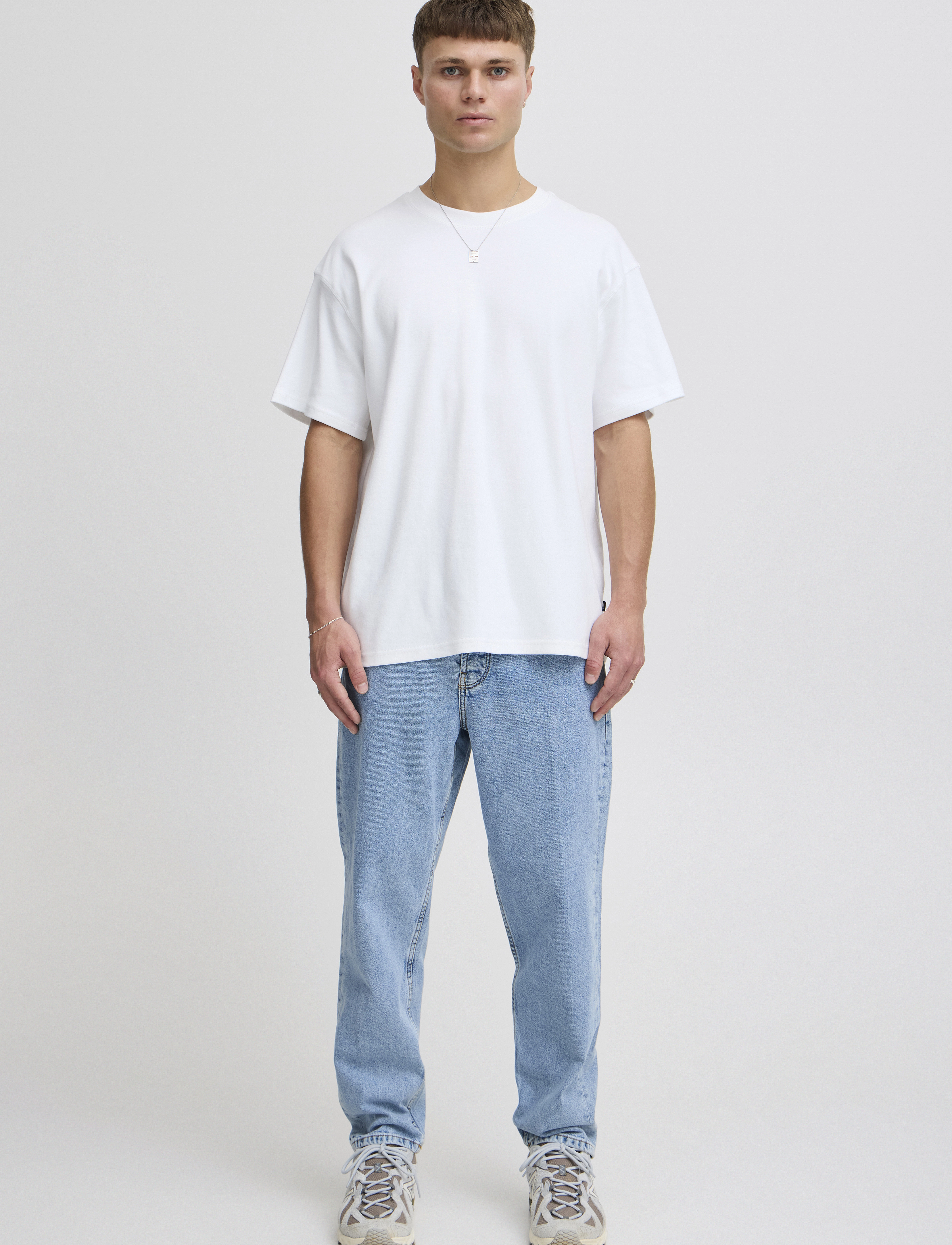 Solid Sddanton, M, T-shirts, Weiß - Short-sleeved, Männerswear