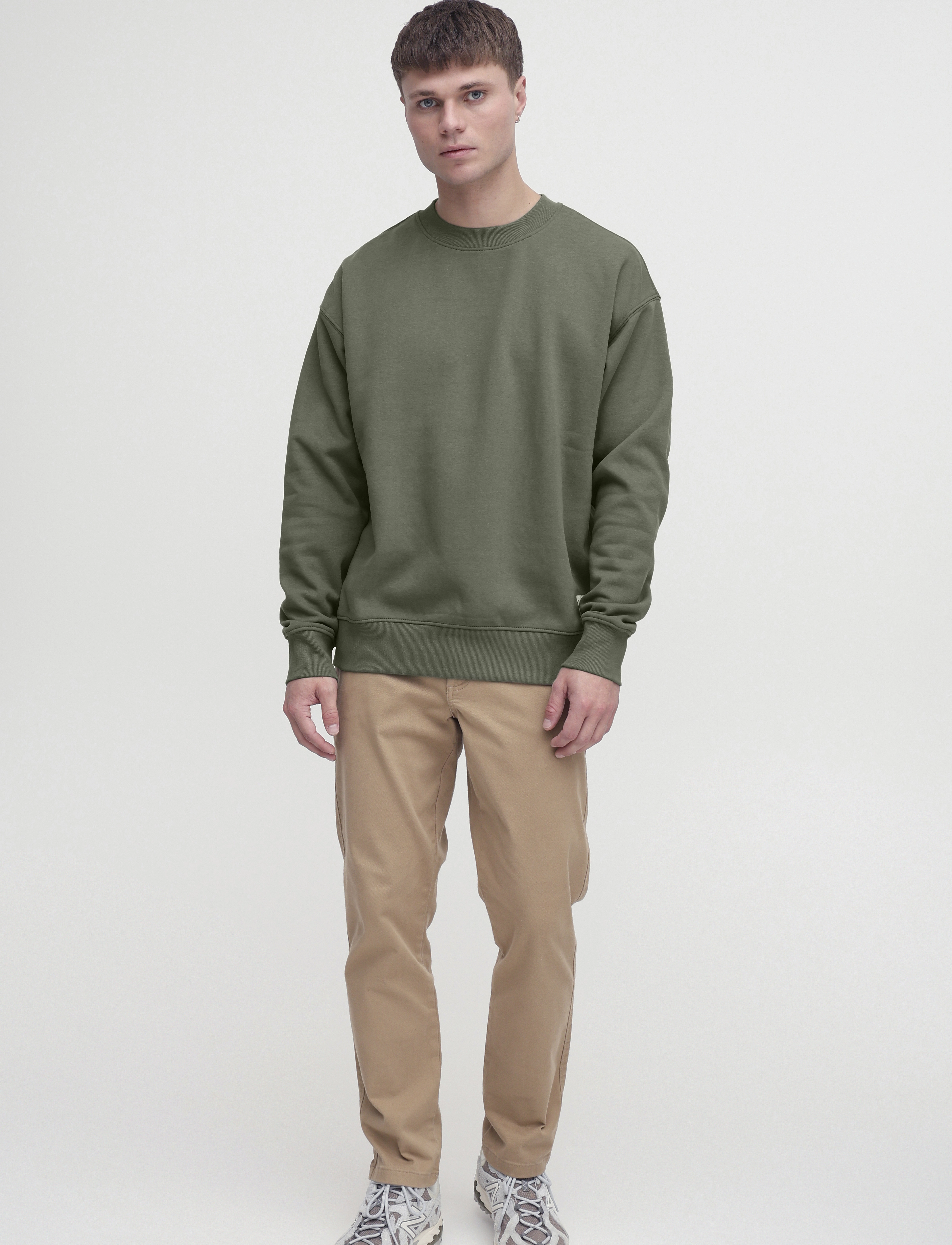 Solid SDLENZ CREW SW - Sweatshirts - DUSTY OLIVE / green