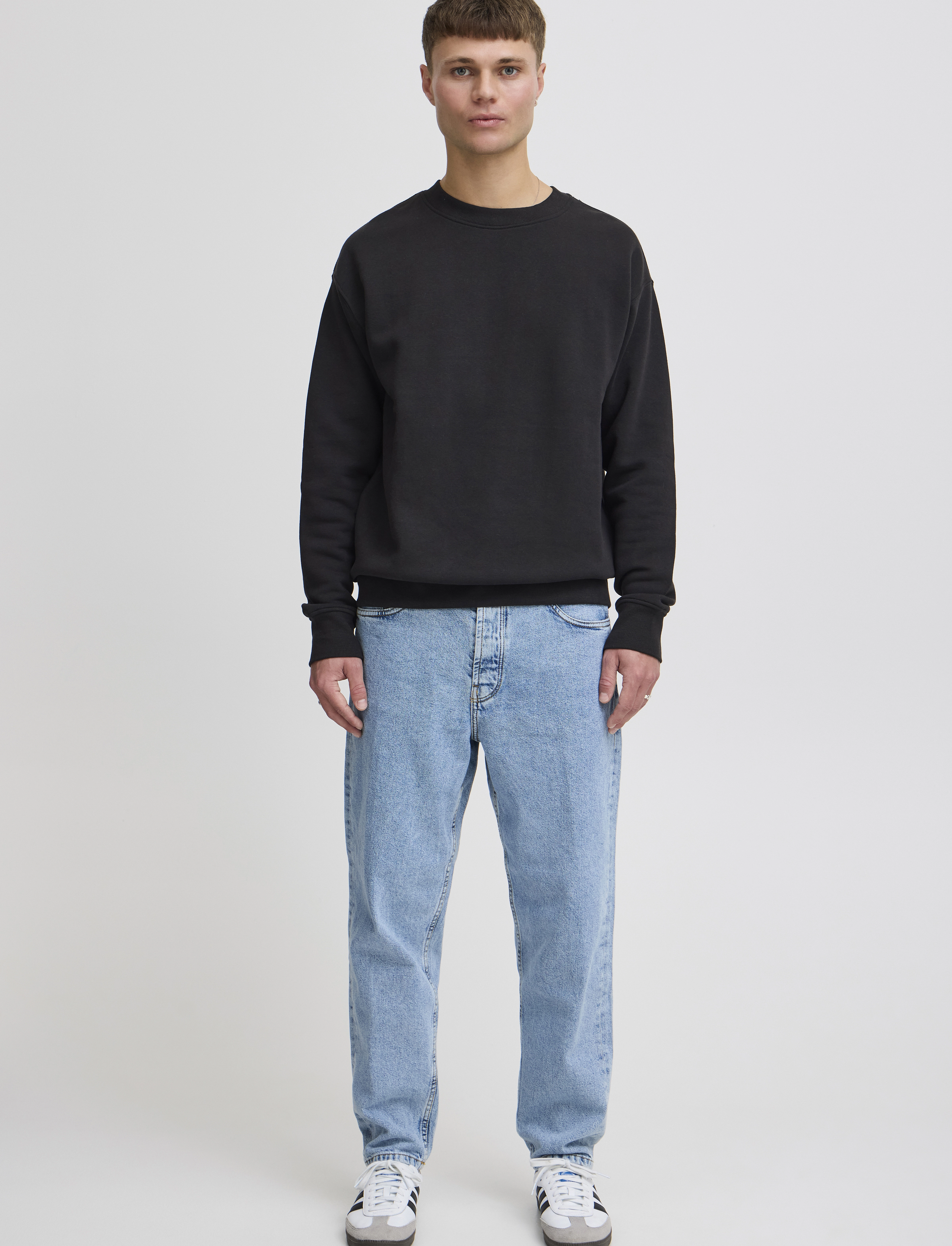 Solid Sdlenz Crew Sw, XXL, Black, Sweatshirts & Hættetrøjer > Sweatshirts, Herre