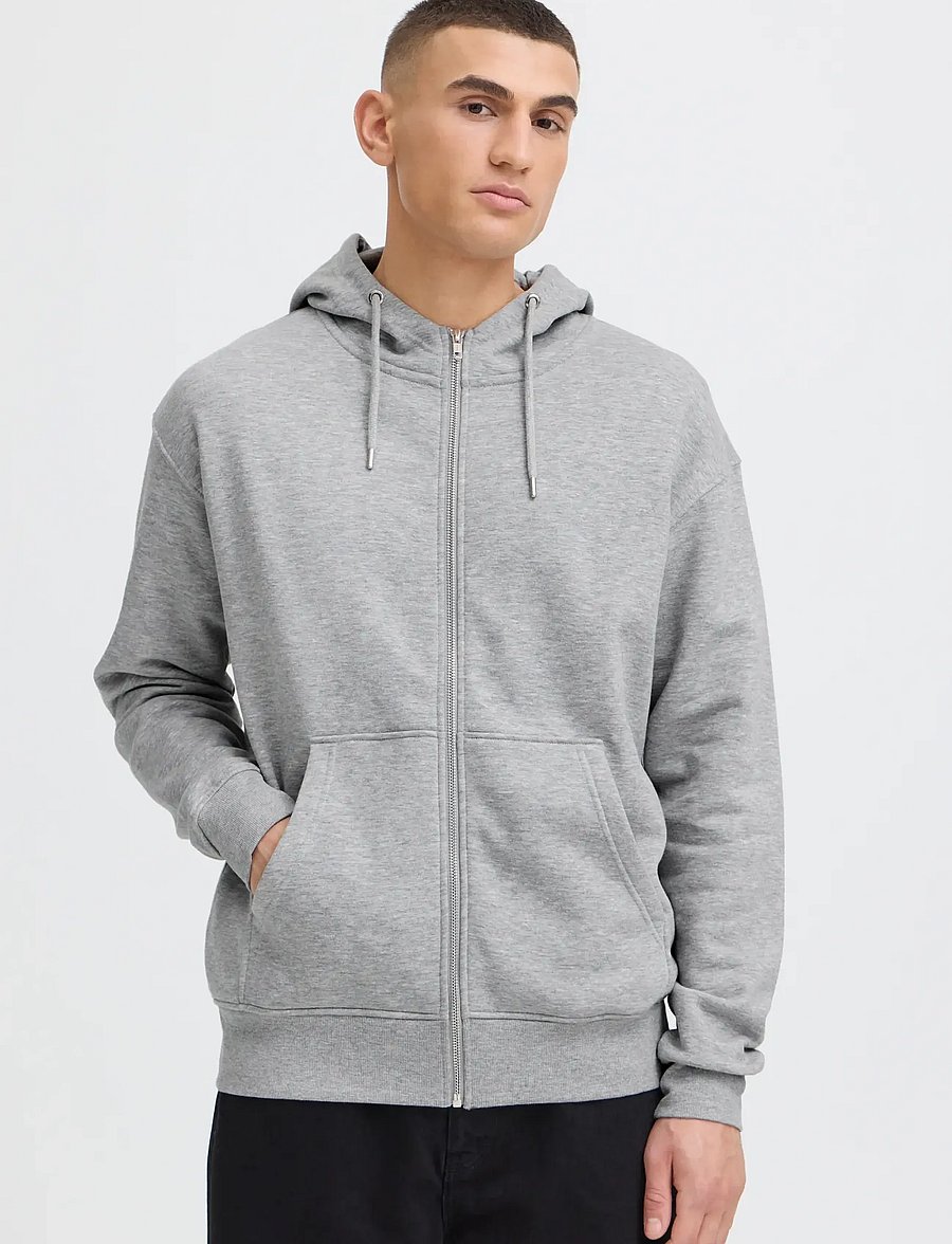 Solid - SDLenz Zipper SW - kapuzenpullover - light grey melange - 0